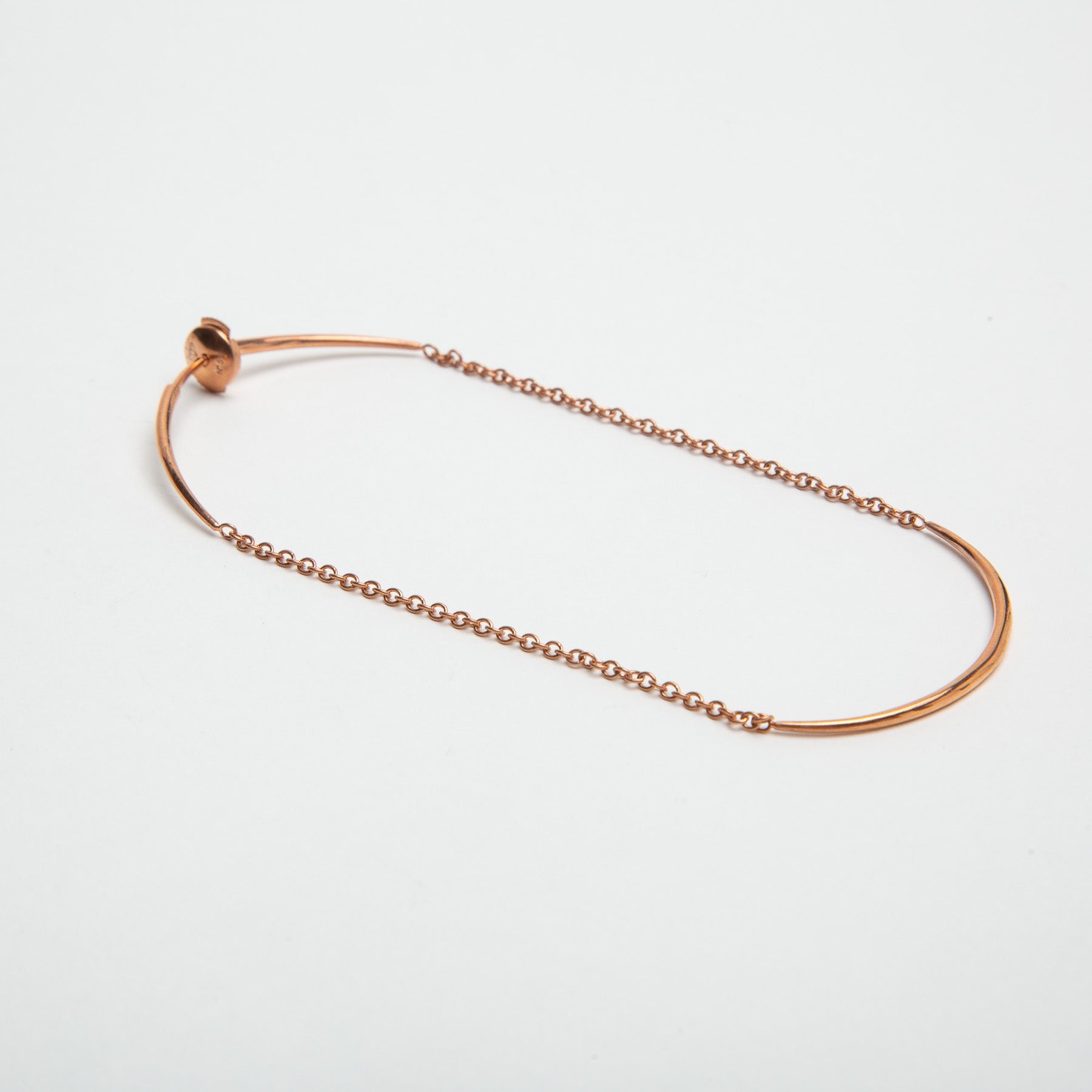 OTZAR | ROSE GOLD CHAIN THREAD EARRING - MAXFIELD LA