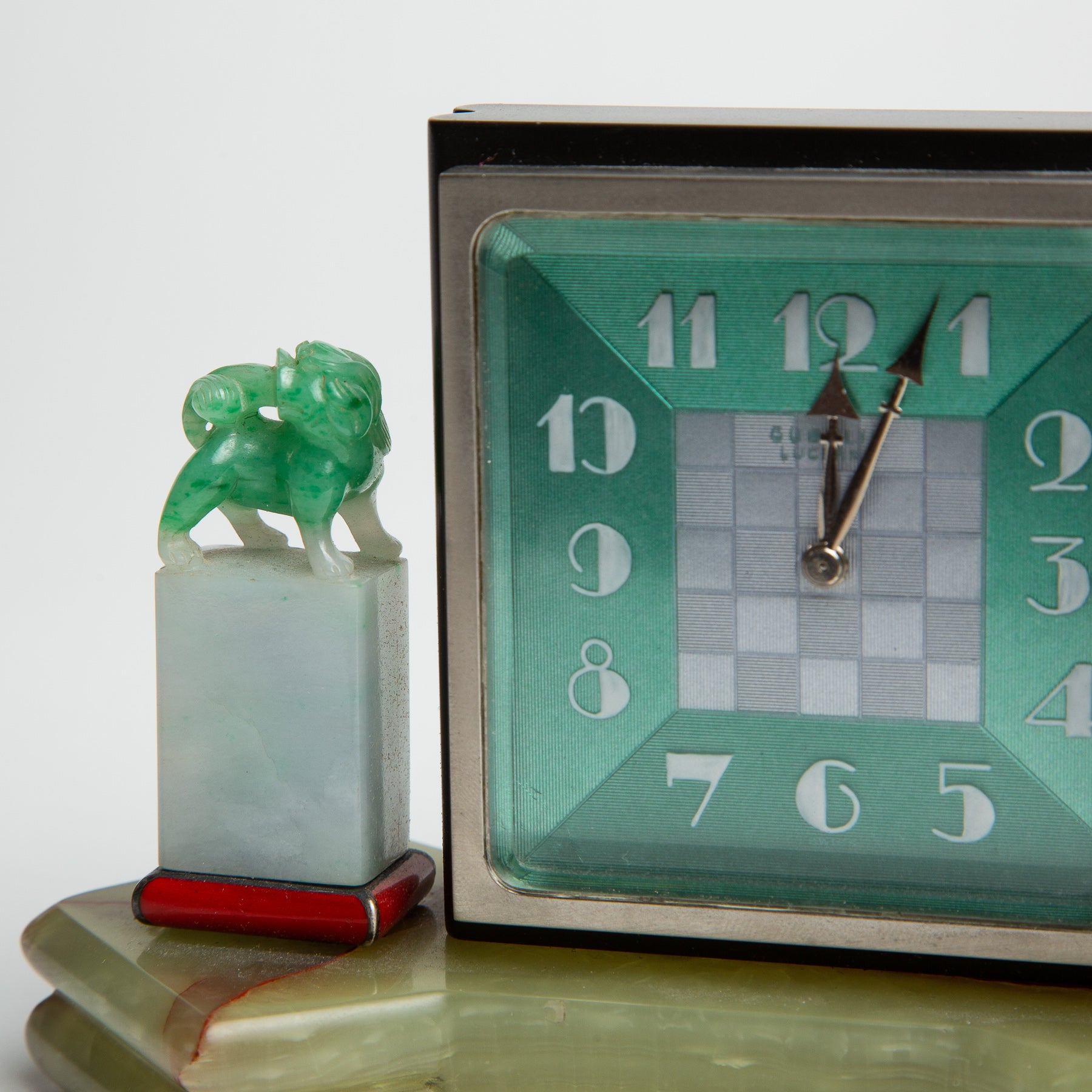 MAXFIELD PRIVATE COLLECTION | 1930'S GREEN GUBELIN DESK CLOCK