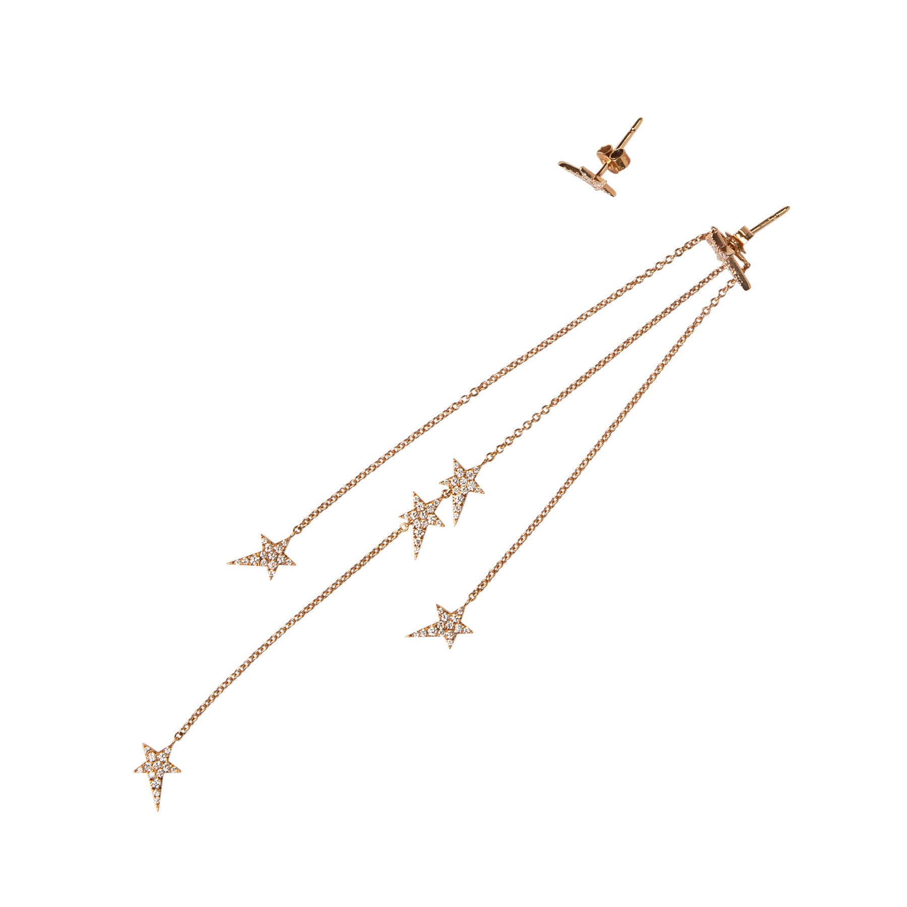 DIANE KORDAS | DIAMOND STAR CHAIN EARRINGS - MAXFIELD LA