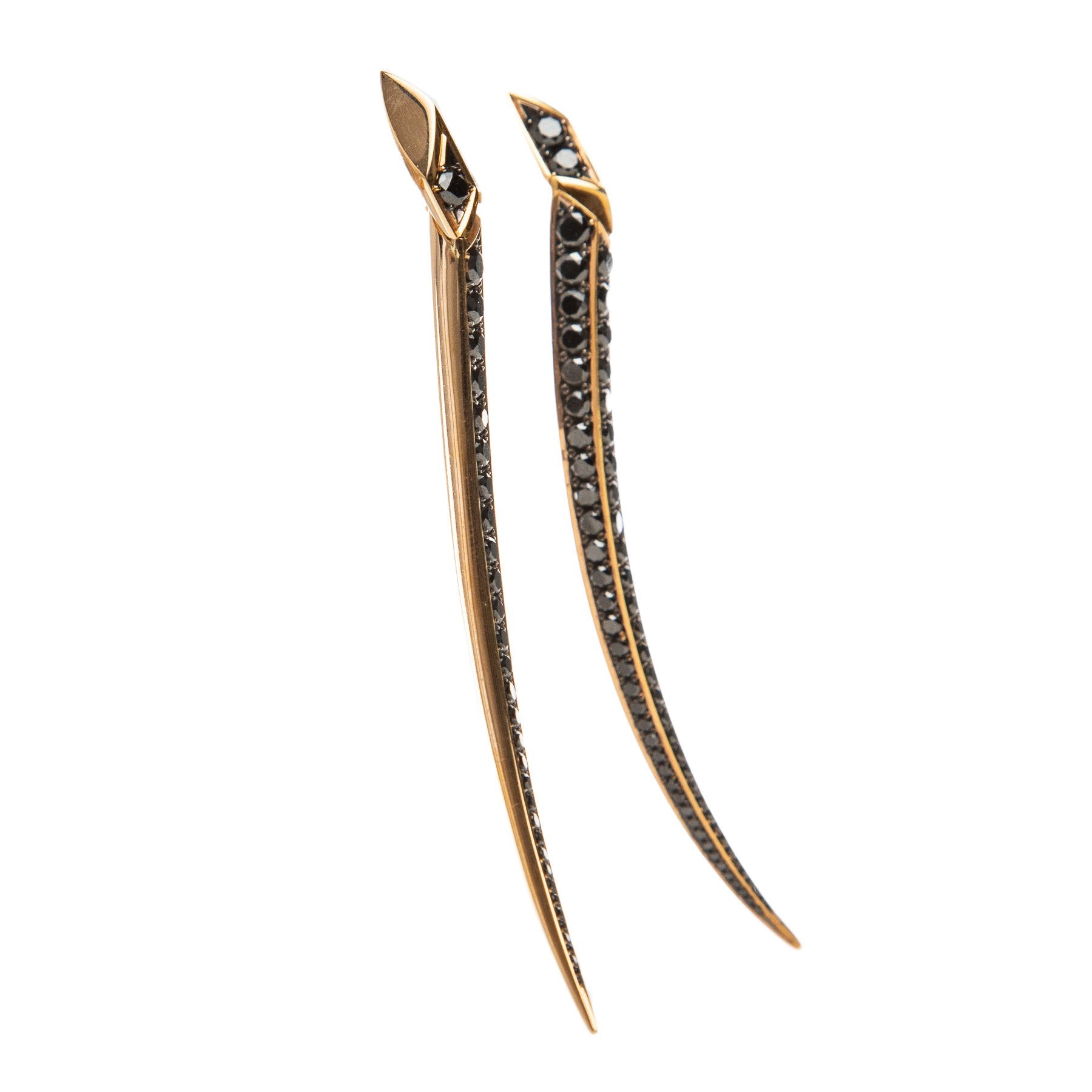 SHAUN LEANE | ROSE GOLD LARGE BLACK DIAMOND EARRING