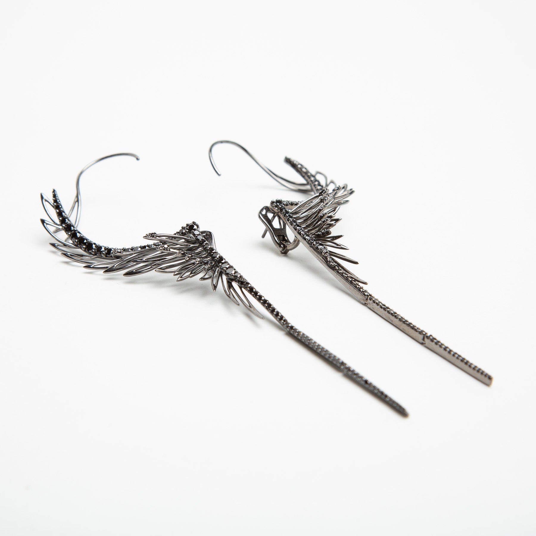 CRISTINA ORTIZ | BLACK DIAMOND WINGED EARRINGS