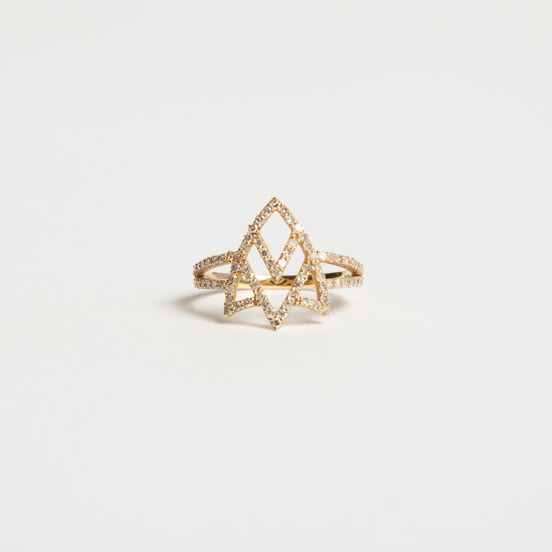 JADE JAGGER | CHEVRON SHIELD DIAMOND RING - MAXFIELD LA
