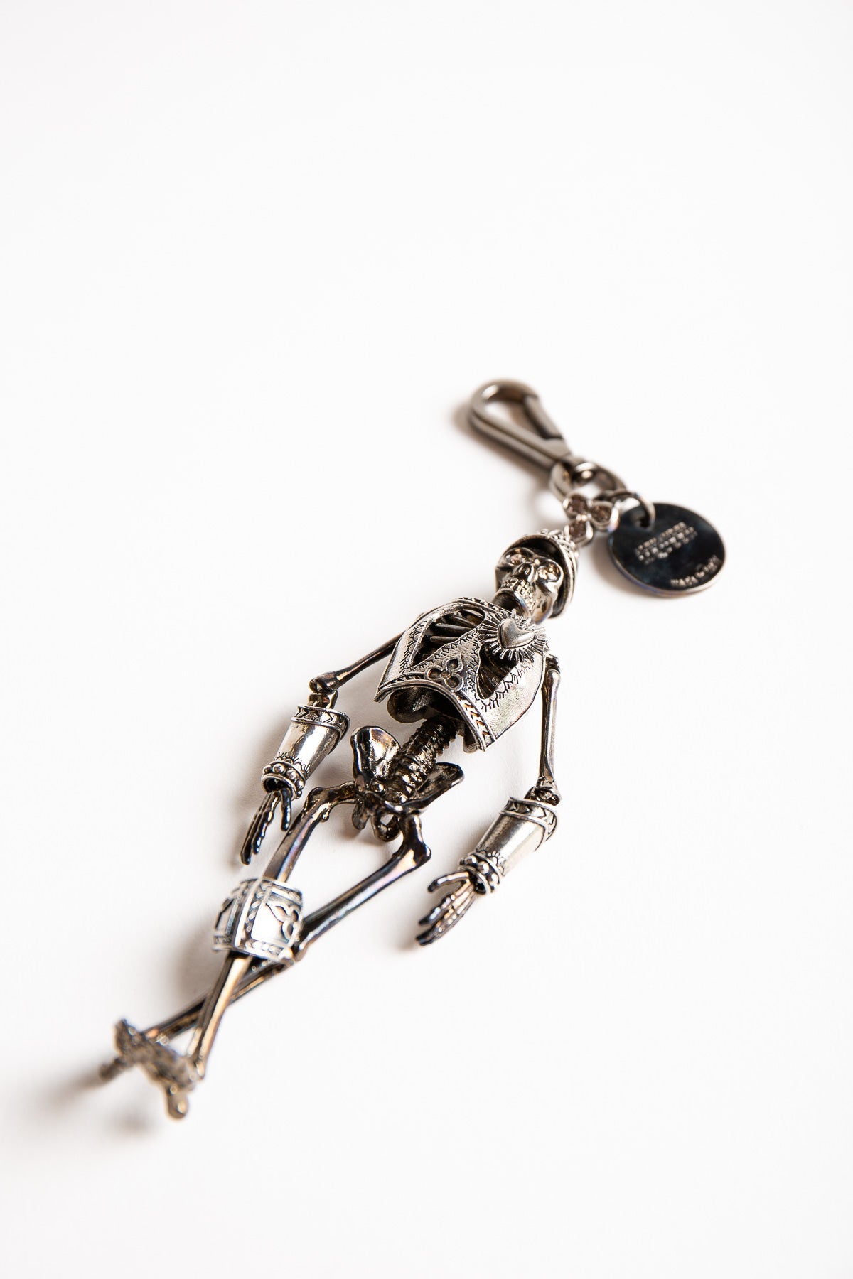 ALEXANDER MCQUEEN | SILVER SKELETON ARMOUR KEYRING