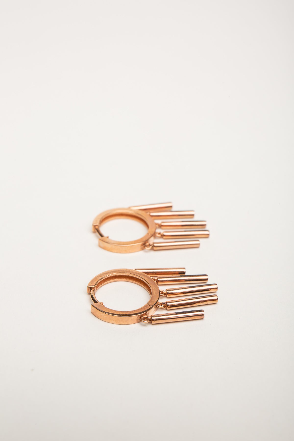 FIYA JEWELLERY | 18K ROSE GOLD ONYX HOOP EARRINGS