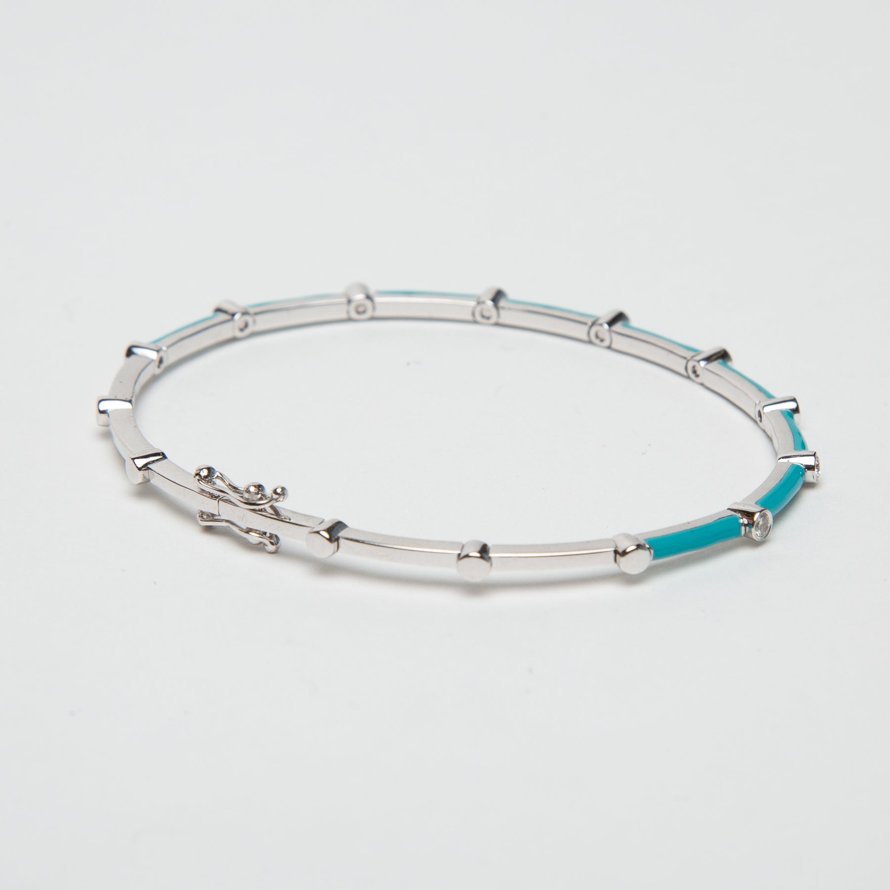 FIYA JEWELLERY | TURQUOISE ENAMEL DIAMOND BRACELET - MAXFIELD LA