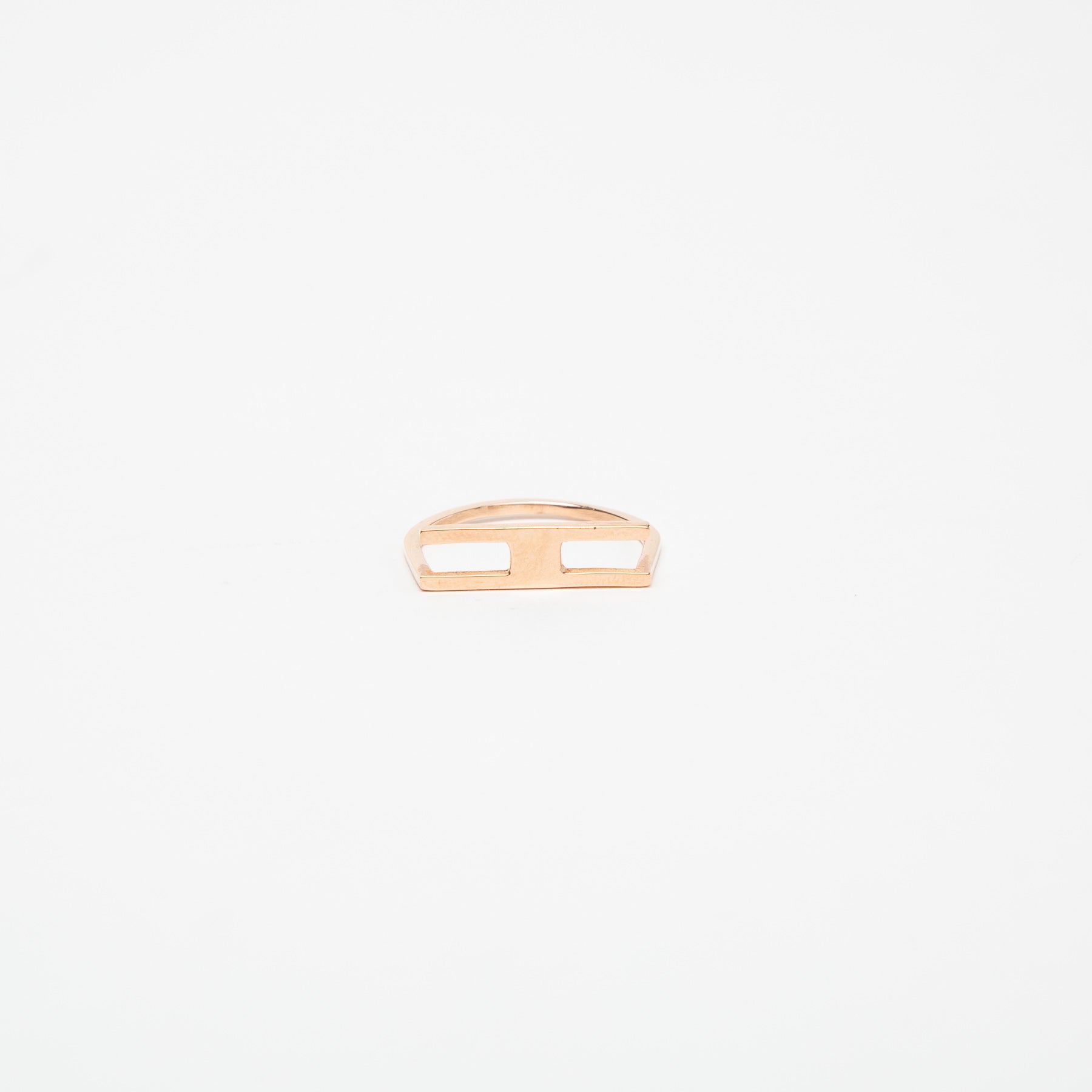 KWIT | 14K ROSE GOLD LETTER H RING - MAXFIELD LA