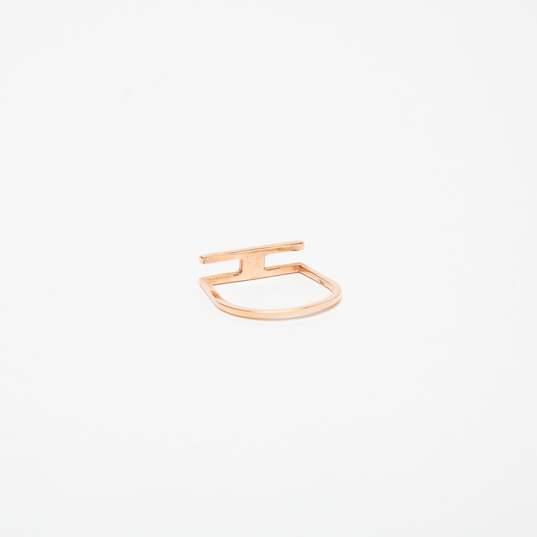 KWIT | 14K ROSE GOLD LETTER H RING - MAXFIELD LA