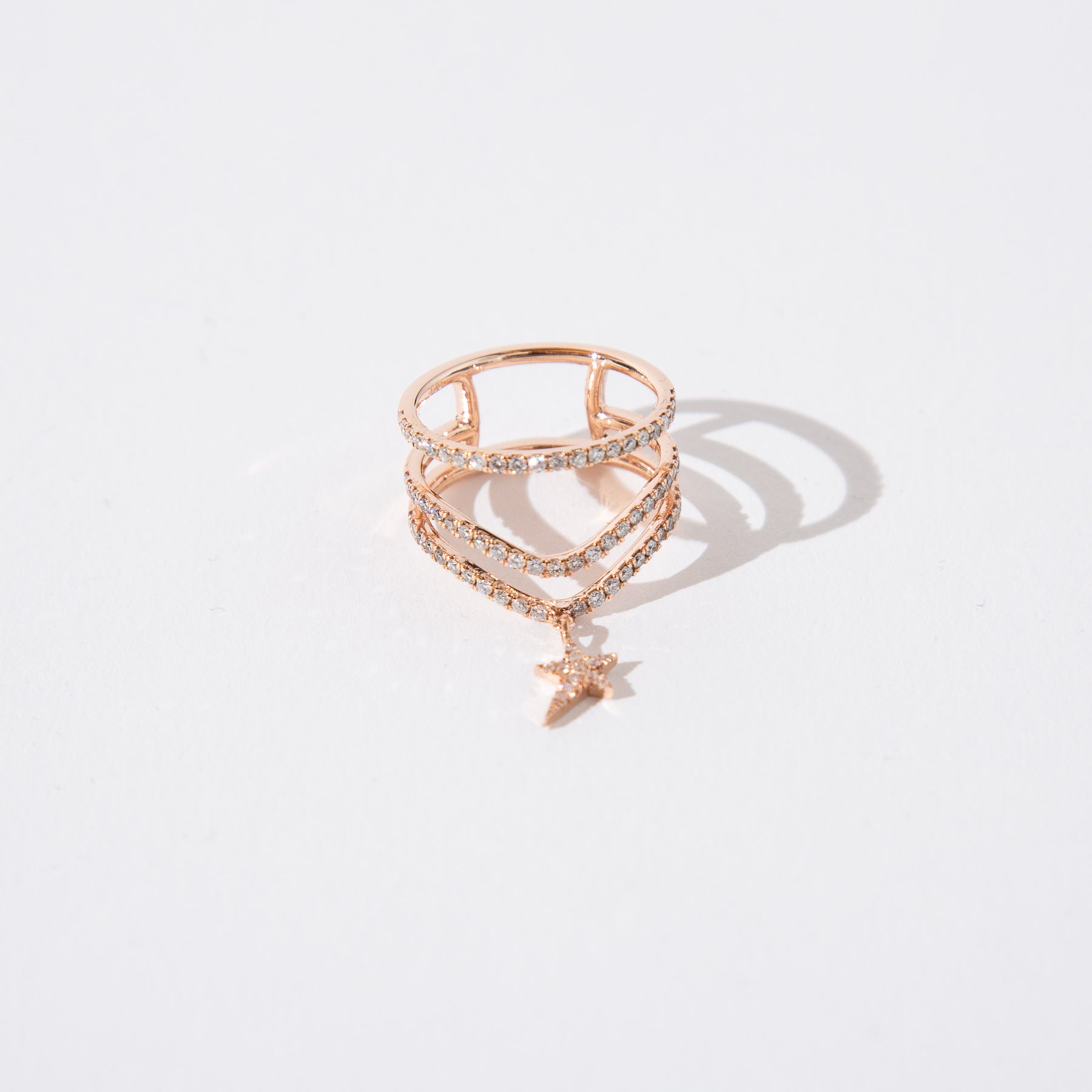 DIANE KORDAS | COSMOS EXPLOSION TRIPLE CURVED DIAMOND RING - MAXFIELD LA