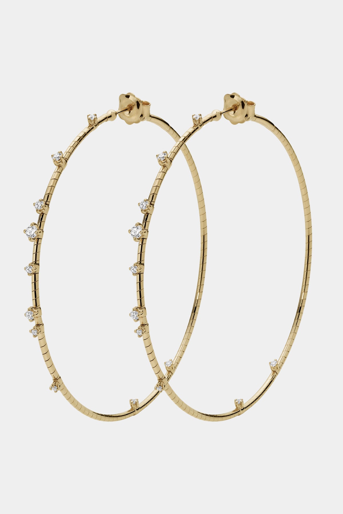 MATTIA CIELO | MEDIUM YELLOW GOLD DIAMOND HOOPS - MAXFIELD LA