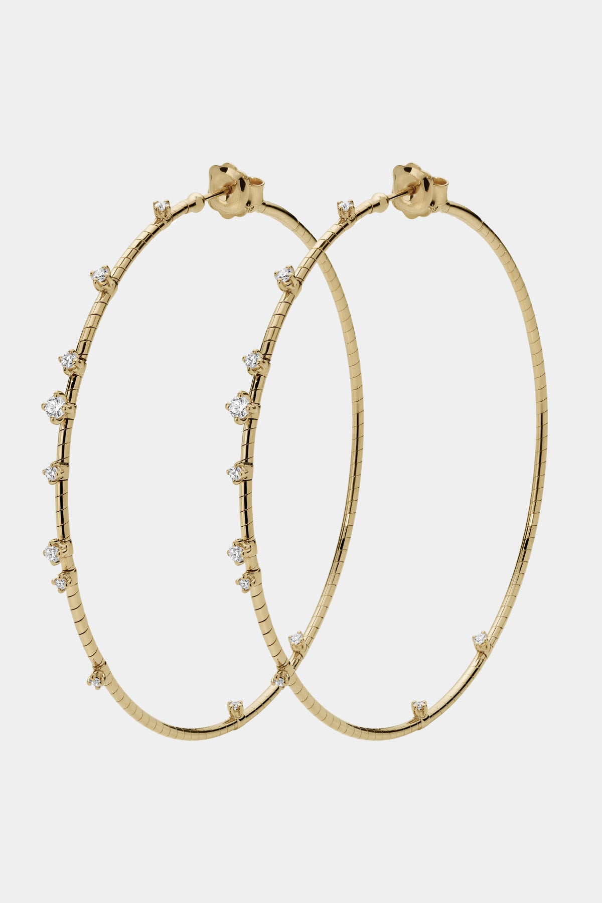 MATTIA CIELO | MEDIUM YELLOW GOLD DIAMOND HOOPS