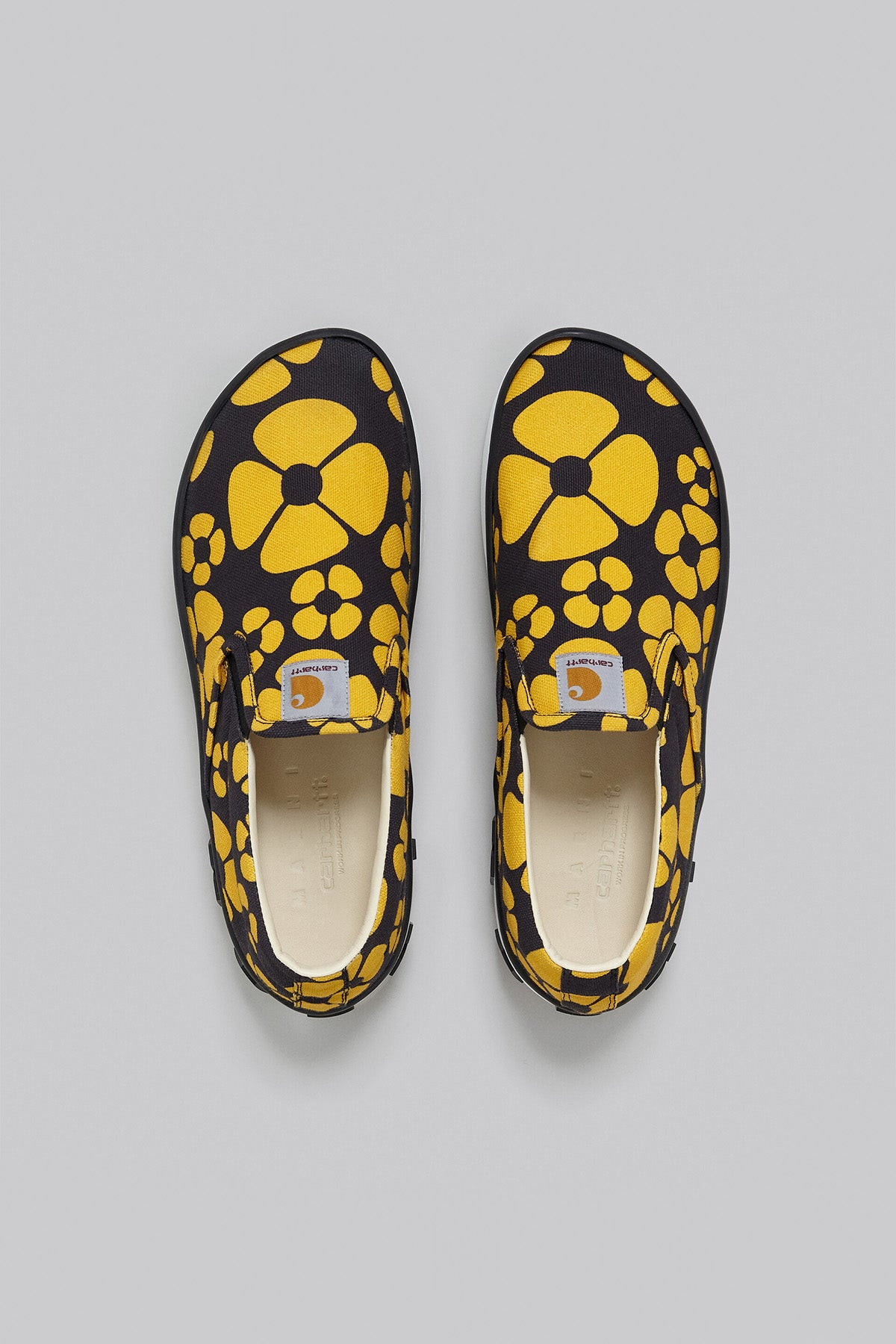 MARNI X CARHARTT | YELLOW FLOWER PAW SLIP ONS - MAXFIELD LA