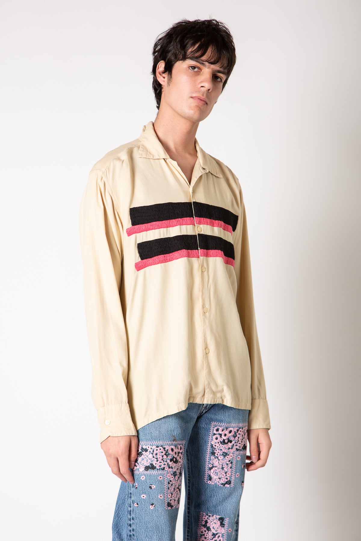 NOMA T.D. | LINES EMBROIDERY LONG SLEEVE SHIRT - MAXFIELD LA