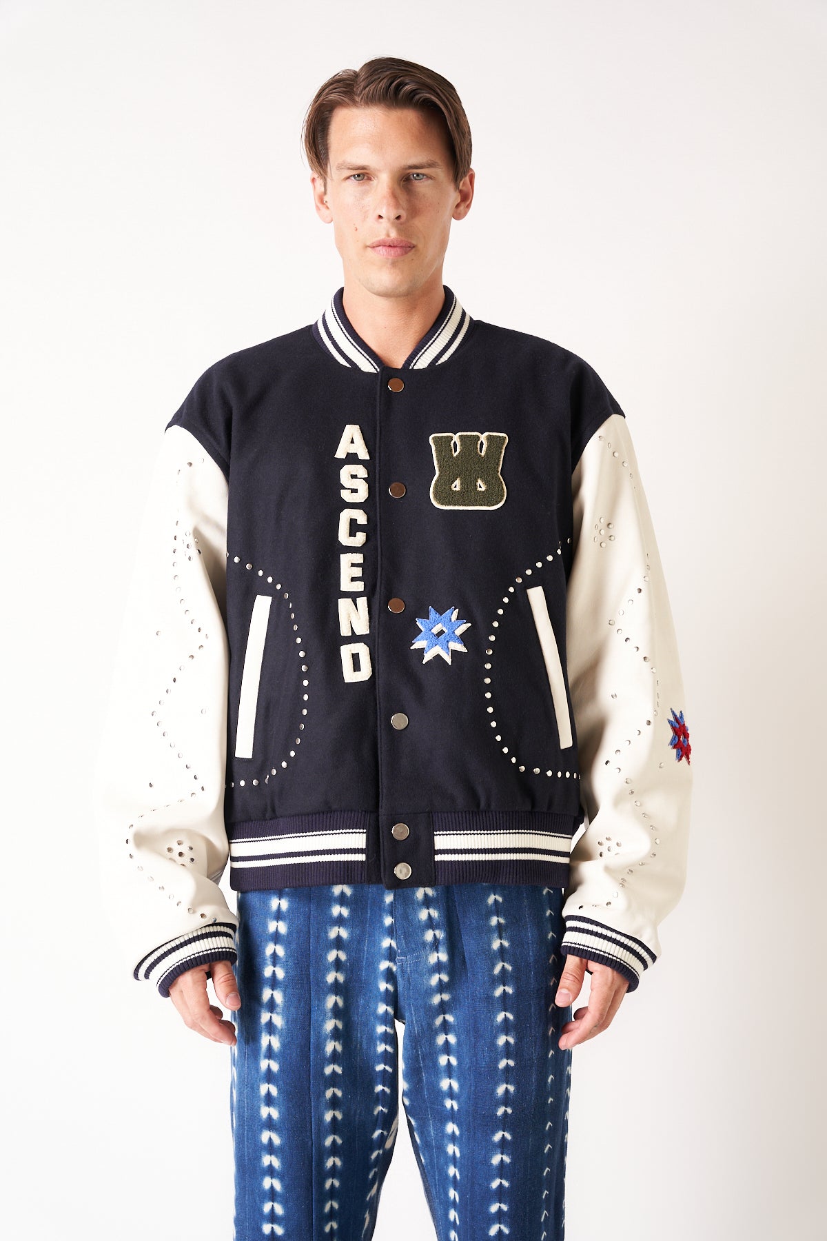 WALES BONNER | ASCEND VARSITY JACKET - MAXFIELD LA