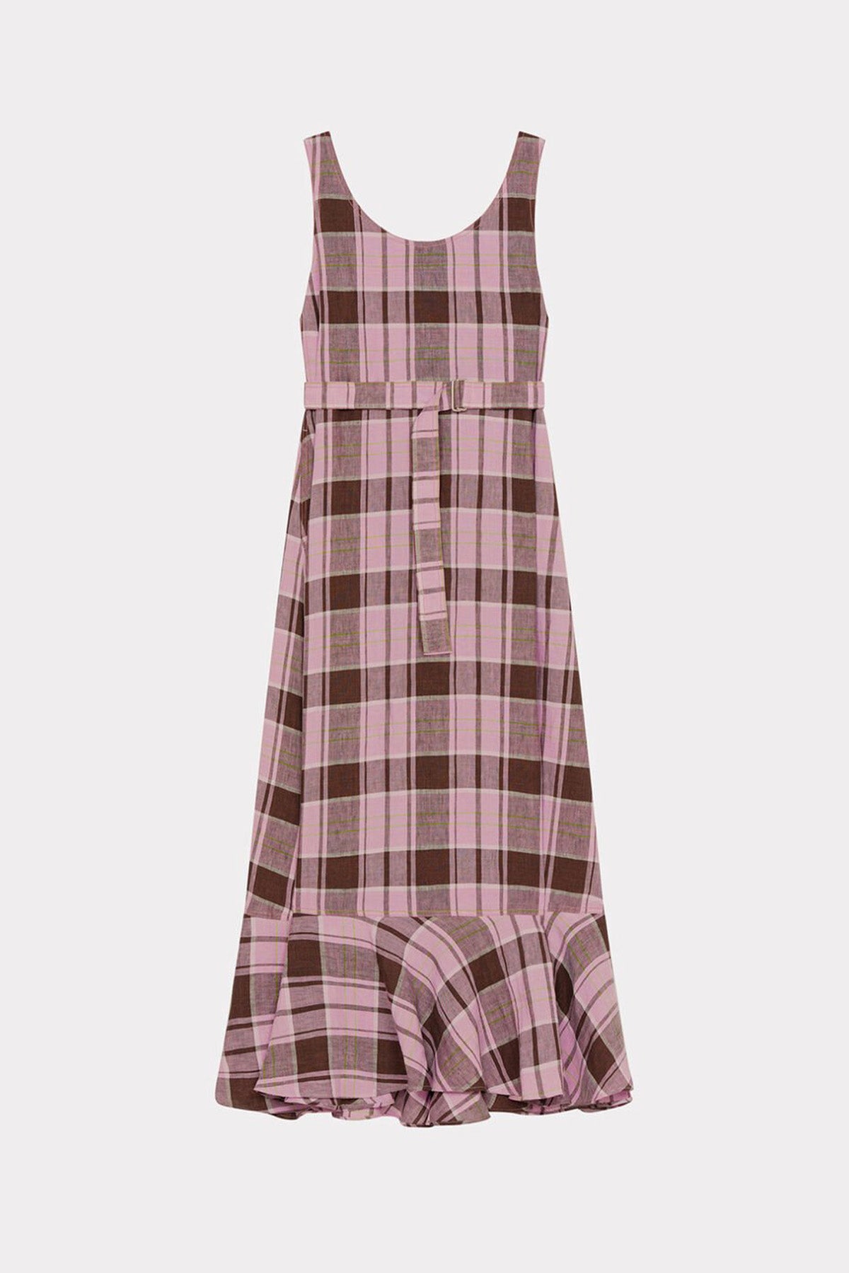 KENZO | LONG CHECK LINEN DRESS