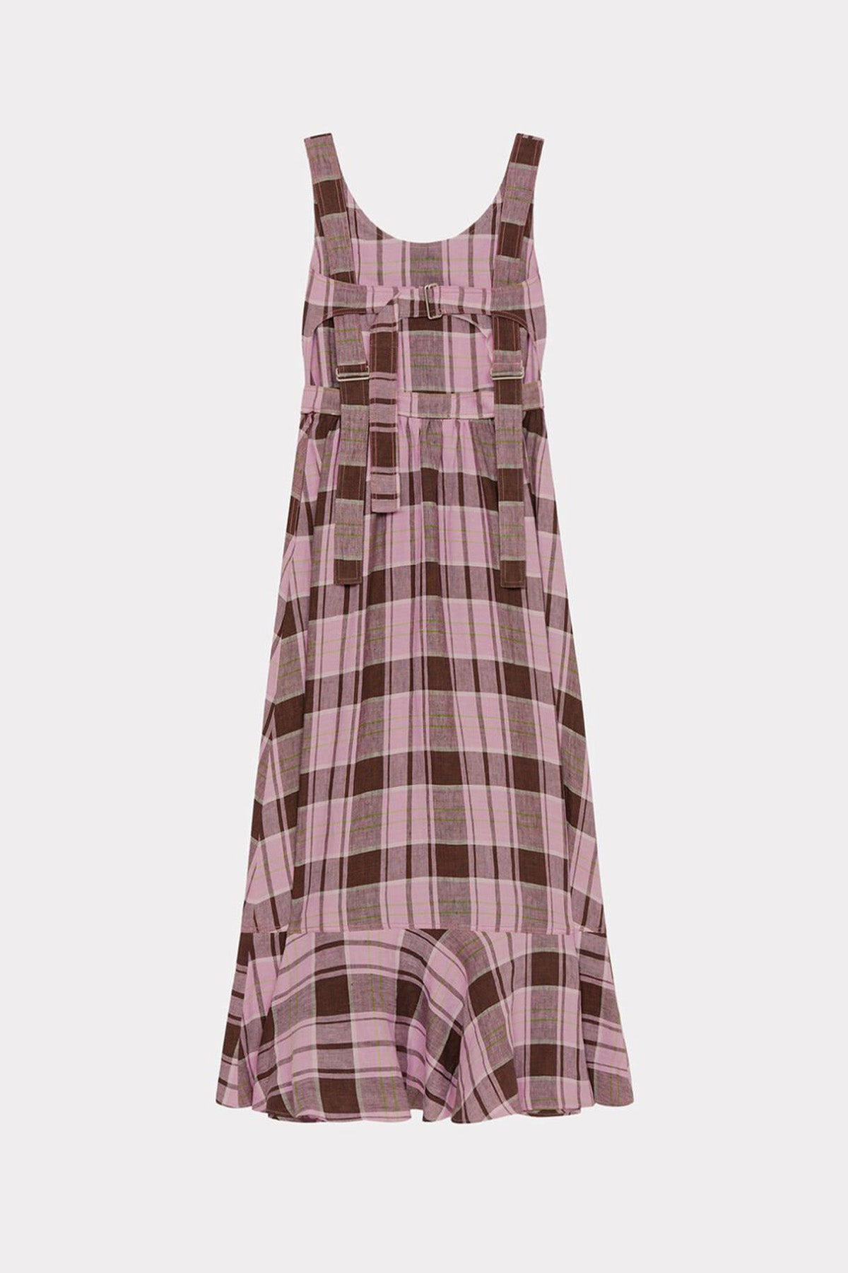 KENZO | LONG CHECK LINEN DRESS