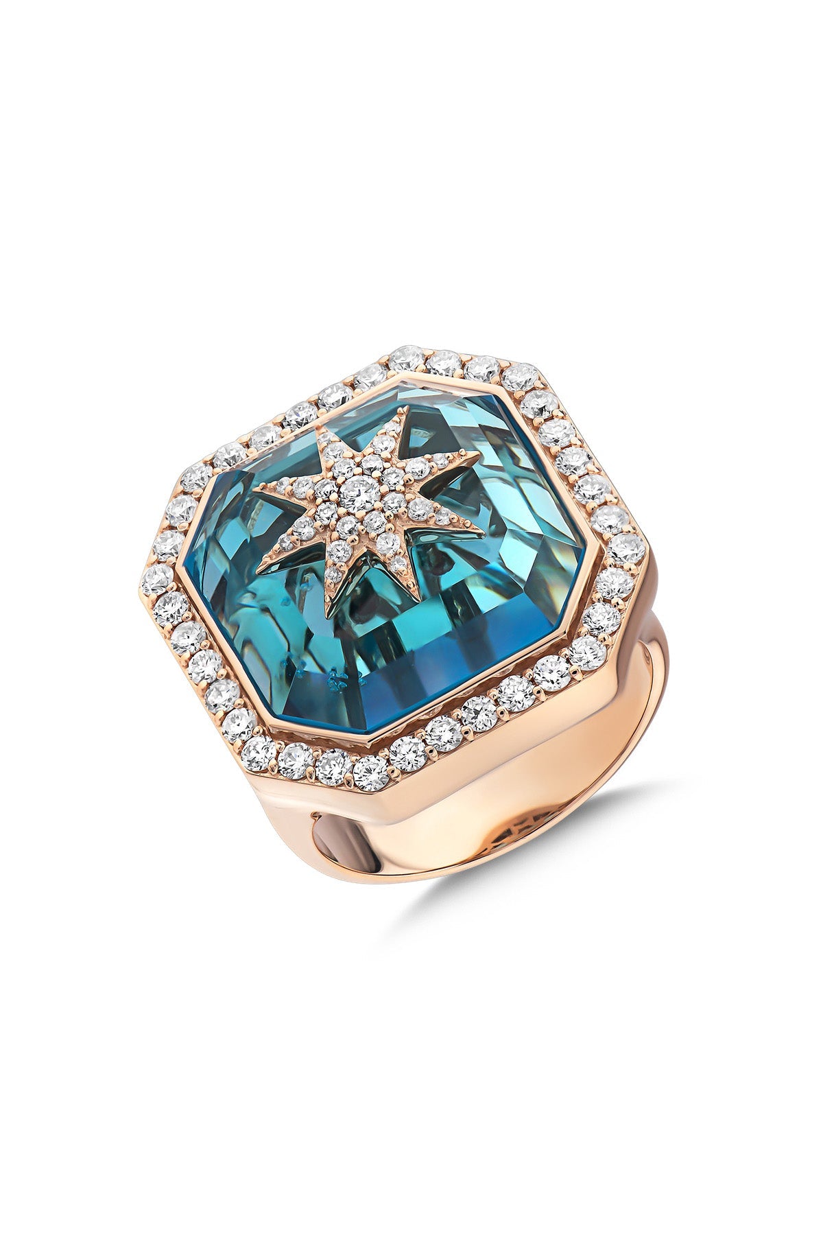 BEE GODDESS | VENUS STAR AQUAMARINE STONE RING - MAXFIELD LA