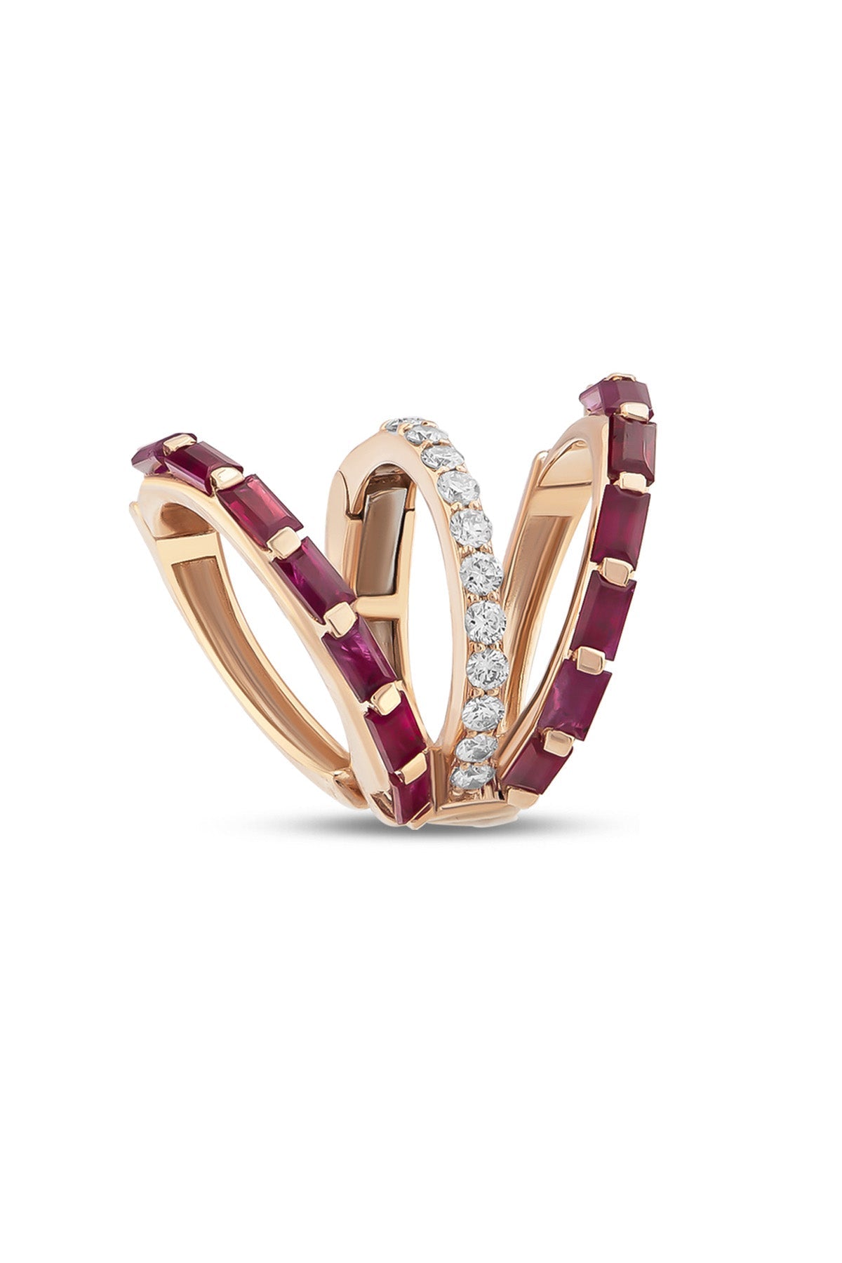 BEE GODDESS | ROSE GOLD MONDRIAN RUBY CUFF