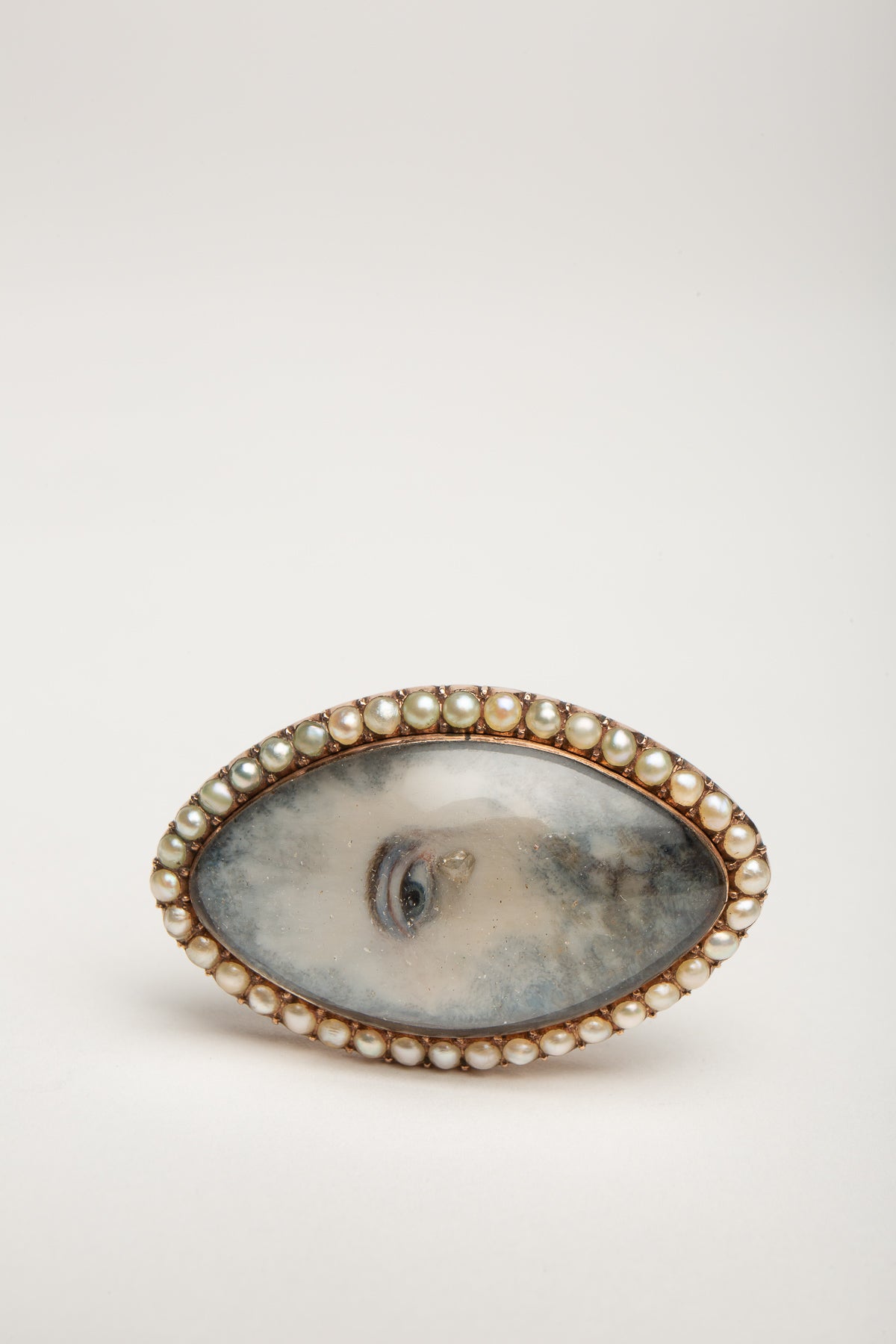 MAXFIELD PRIVATE COLLECTION | 1800'S PAINTED EYE PEARL RING