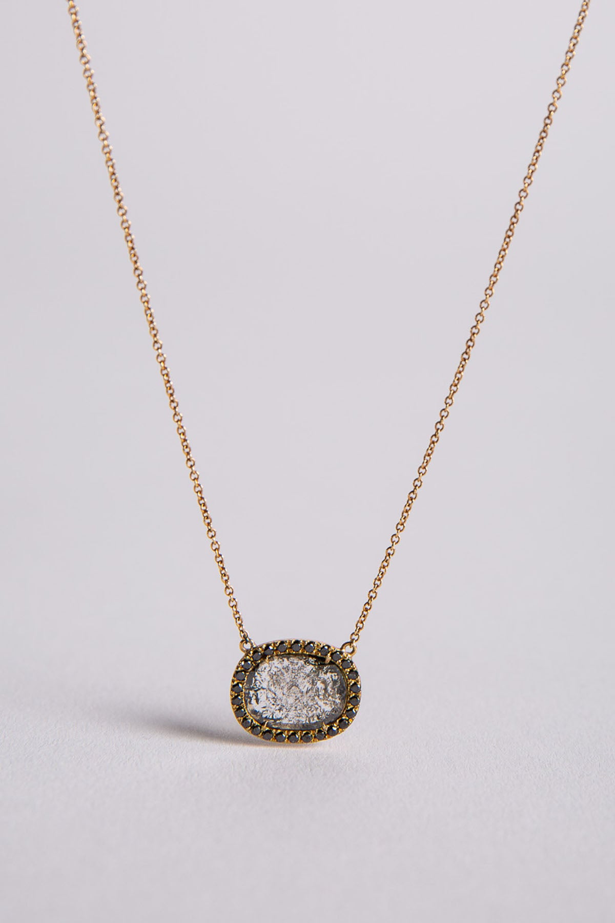 JOANNE FISKE | RAW SLICE BLACK DIAMOND NECKLACE