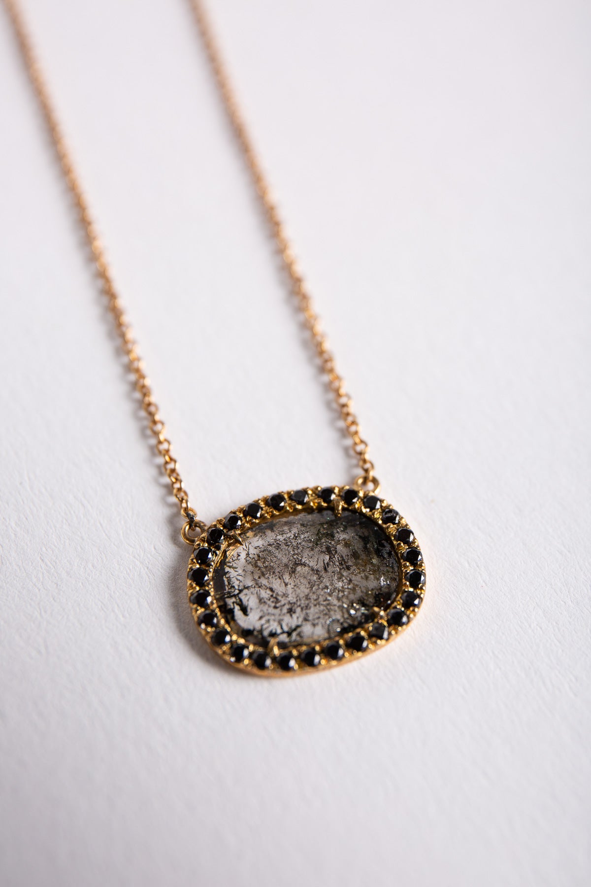 JOANNE FISKE | RAW SLICE BLACK DIAMOND NECKLACE