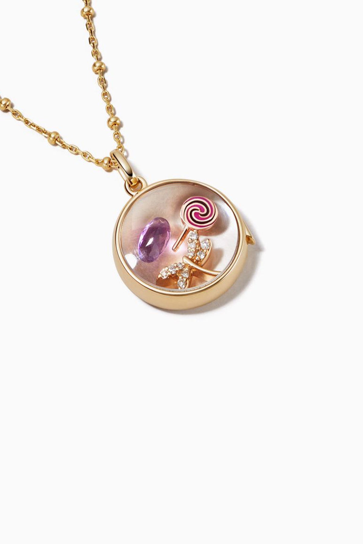 LOQUET LONDON | MEDIUM GOLD ROUND LOCKET - MAXFIELD LA