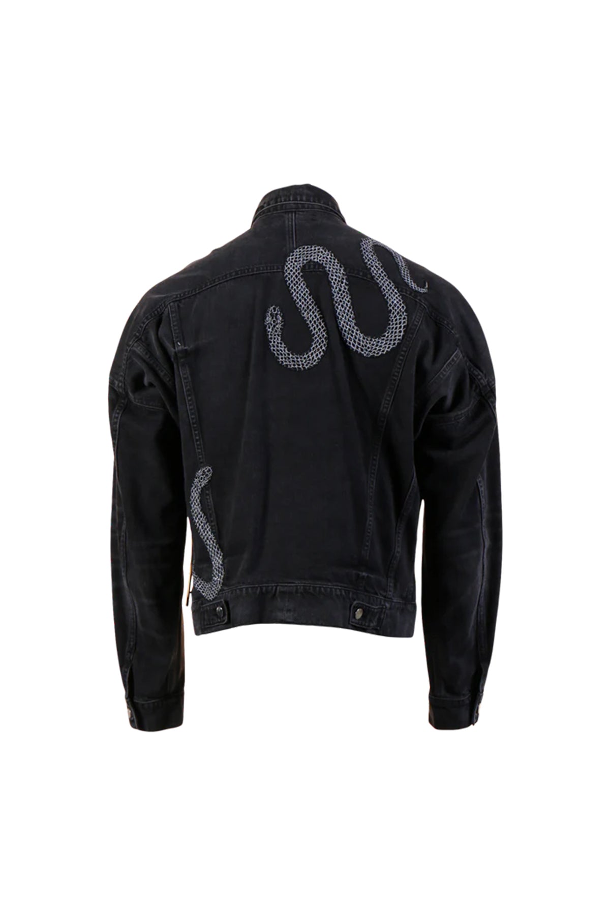 AMIRI | OVERSIZED GLITTER SNAKE TRUCKER JACKET