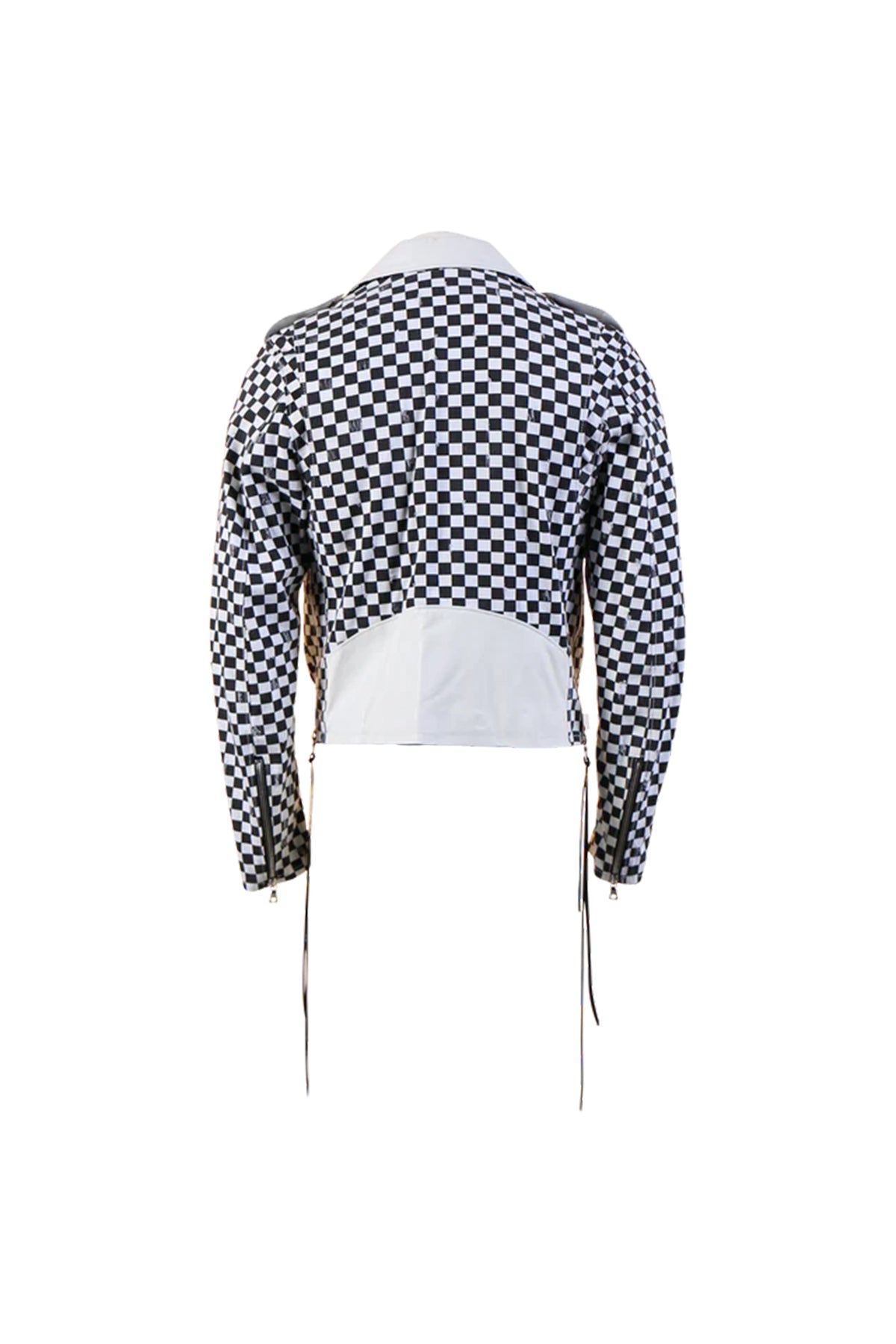 AMIRI | CHECK DENIM BIKER JACKET