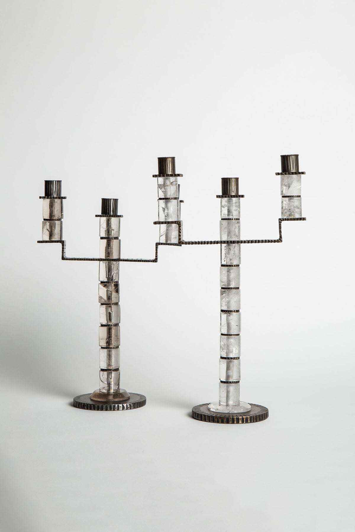 MAXFIELD PRIVATE COLLECTION | 3 BRANCH CANDELABRA, SET OF 2 - MAXFIELD LA
