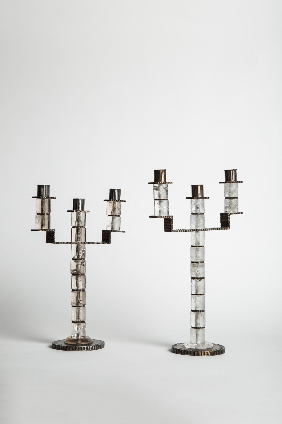 MAXFIELD PRIVATE COLLECTION | 3 BRANCH CANDELABRA, SET OF 2 - MAXFIELD LA