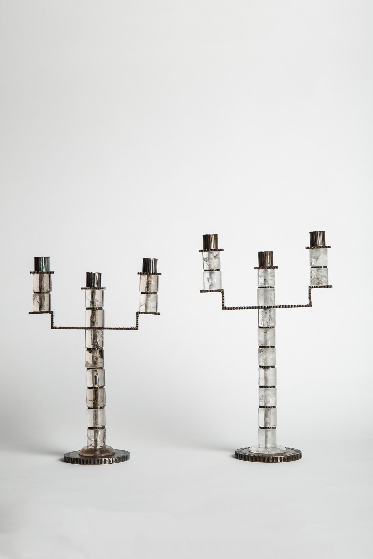 MAXFIELD PRIVATE COLLECTION | 3 BRANCH CANDELABRA, SET OF 2 - MAXFIELD LA