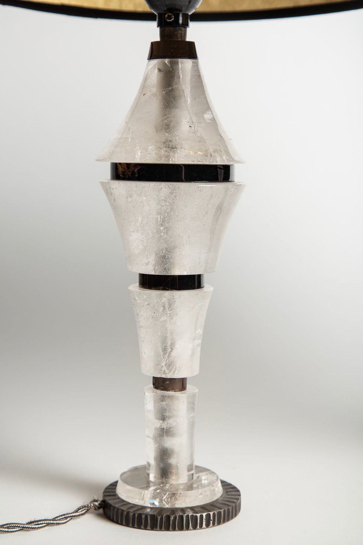MAXFIELD PRIVATE COLLECTION | BLACK PAGODE ROCK CRYSTAL LAMP