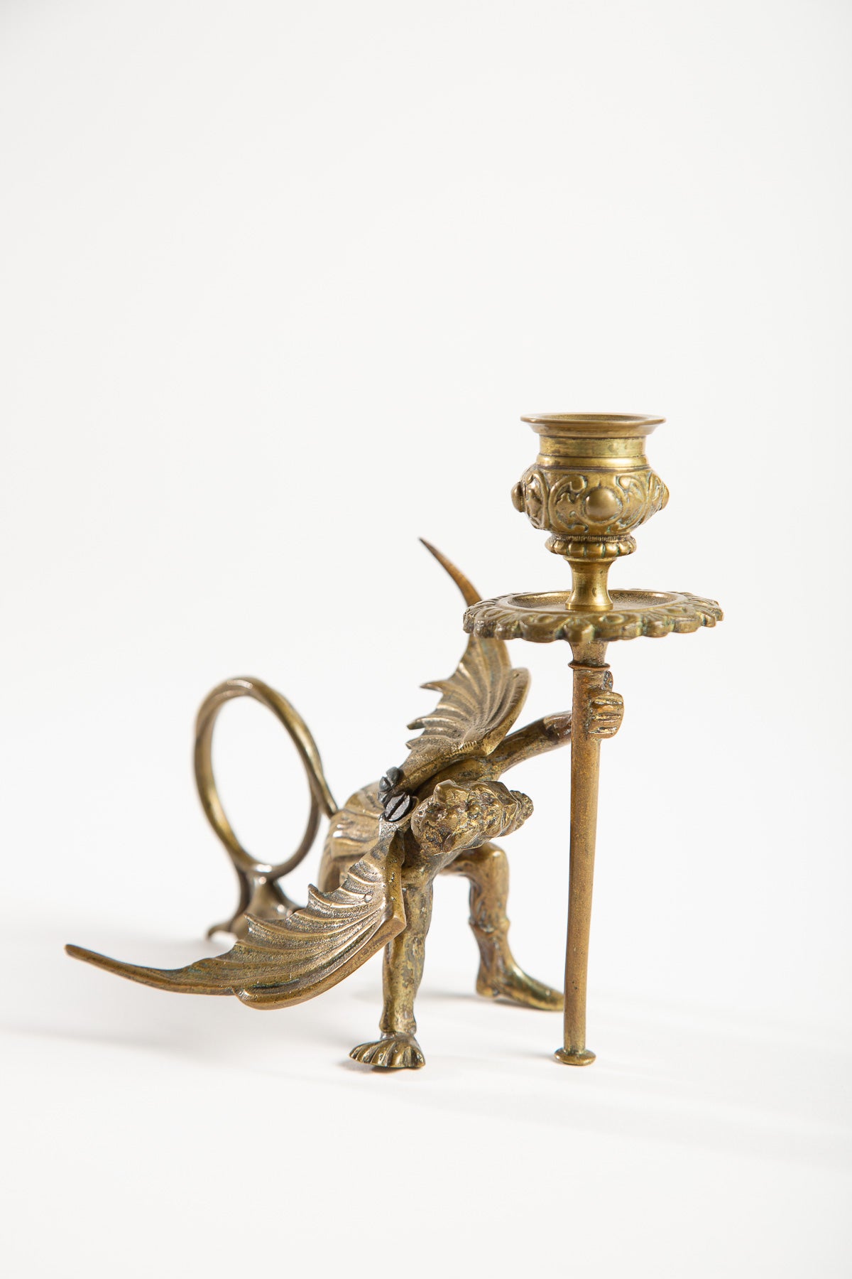 MAXFIELD PRIVATE COLLECTION | 19TH CENTURY BRONZE DEVIL CANDLESTICK