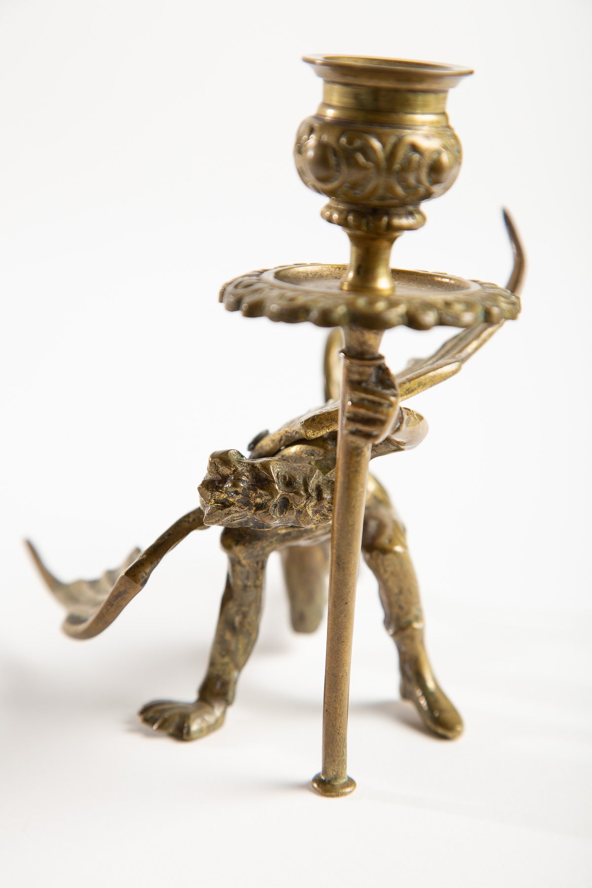 MAXFIELD PRIVATE COLLECTION | 19TH CENTURY BRONZE DEVIL CANDLESTICK