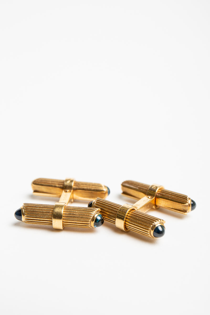 CARTIER | 18K GOLD SAPPHIRE CUFFLINKS