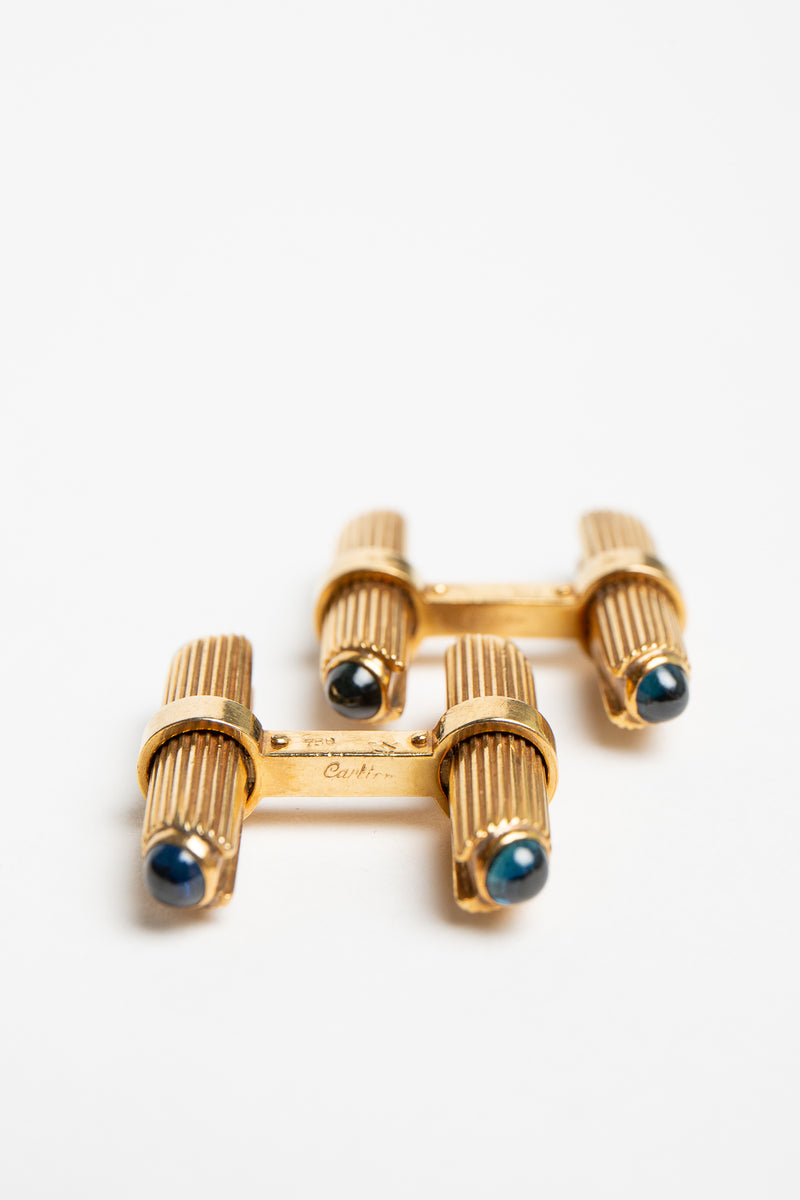 CARTIER | 18K GOLD SAPPHIRE CUFFLINKS