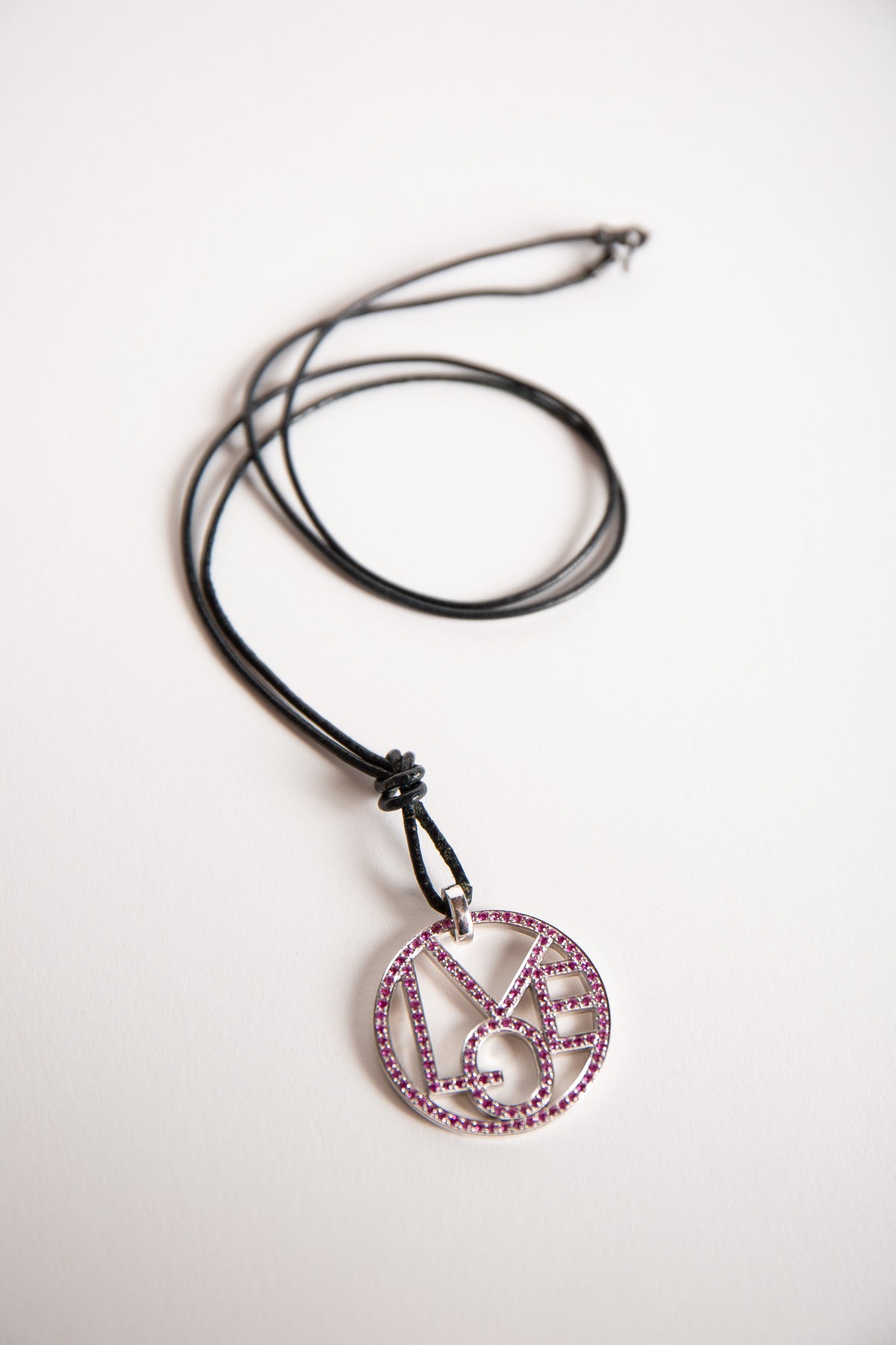 MAXFIELD PRIVATE COLLECTION | PINK SAPPHIRE LOVE NECKLACE - MAXFIELD LA
