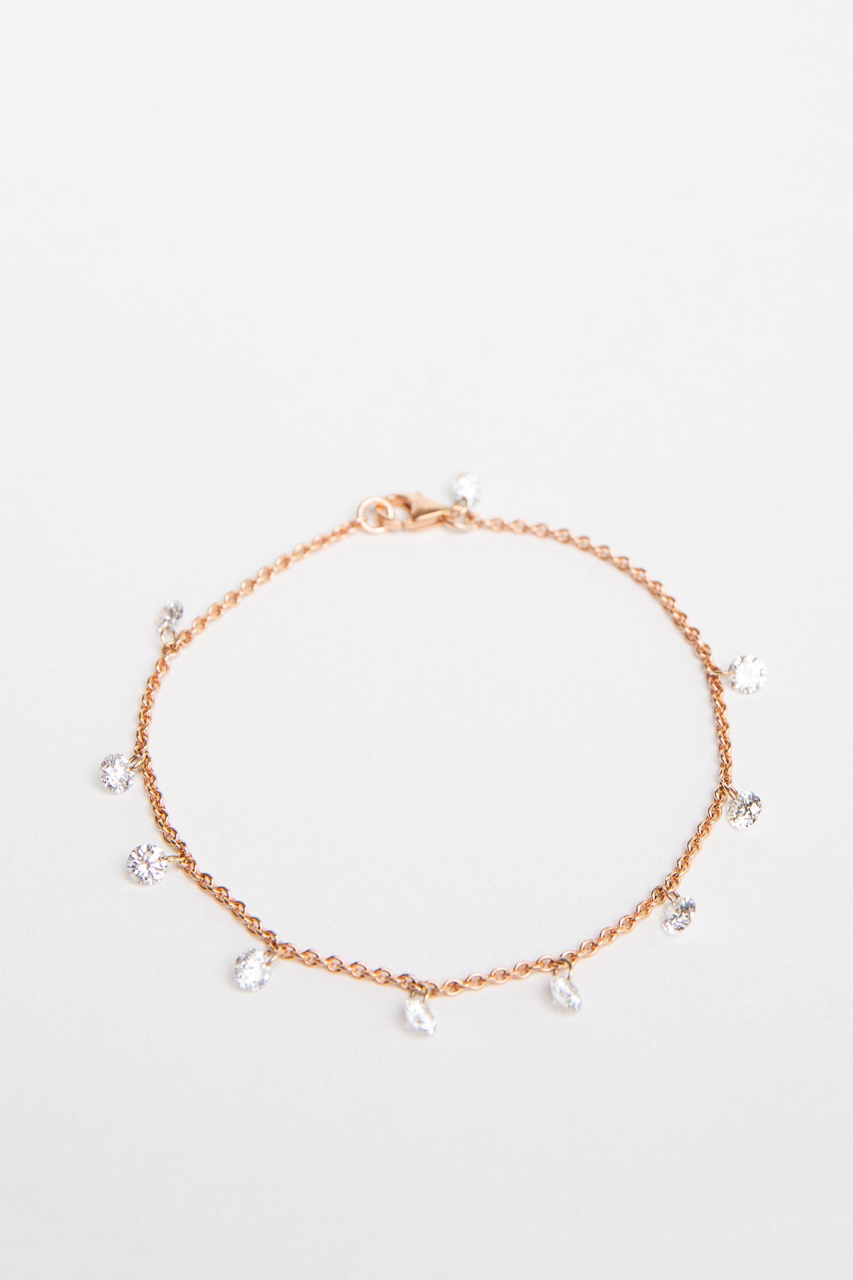 MAUD JEWELRY | 18K ROSE GOLD DIAMOND DROPS BRACELET - MAXFIELD LA