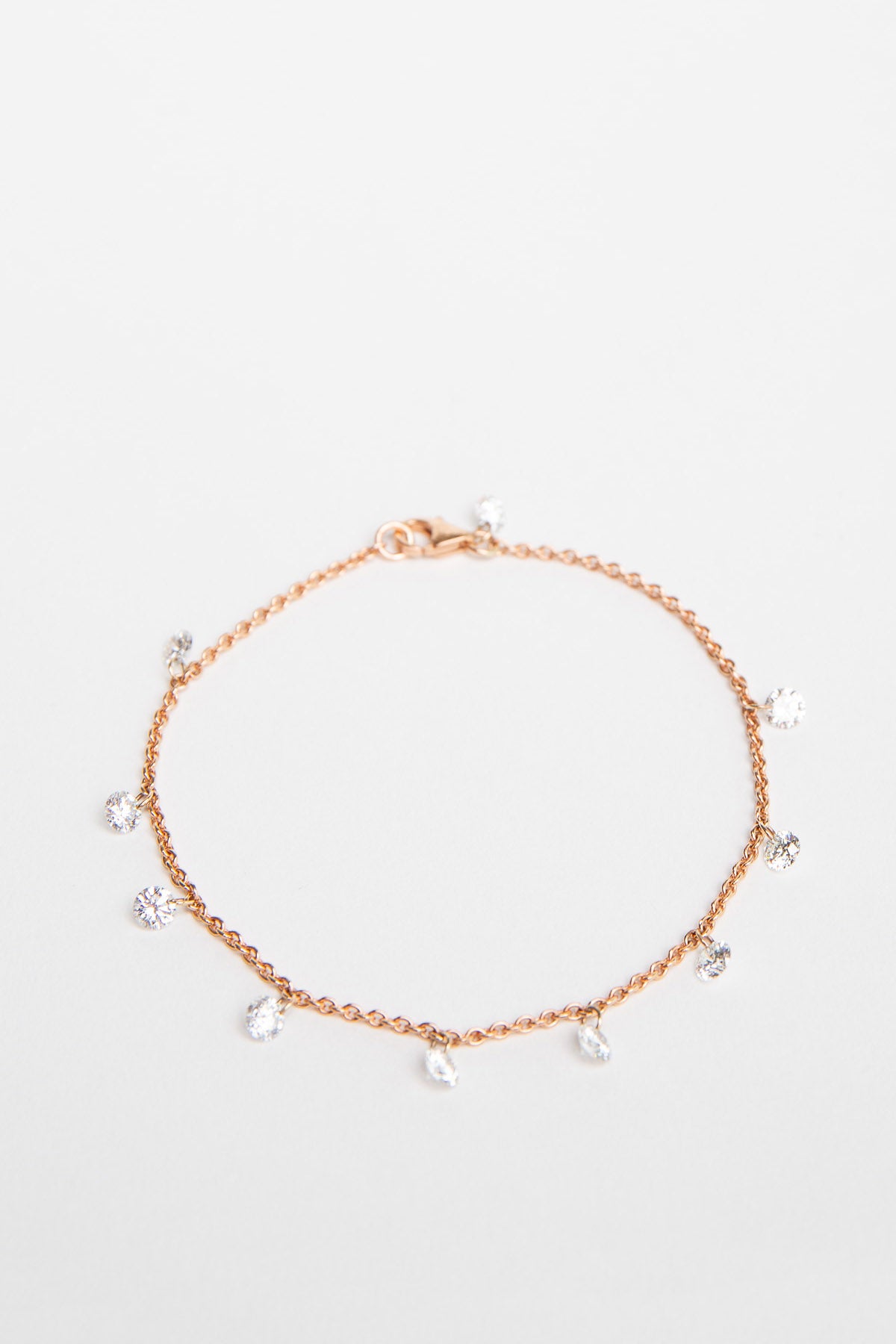 MAUD JEWELRY | 18K ROSE GOLD DIAMOND DROPS BRACELET