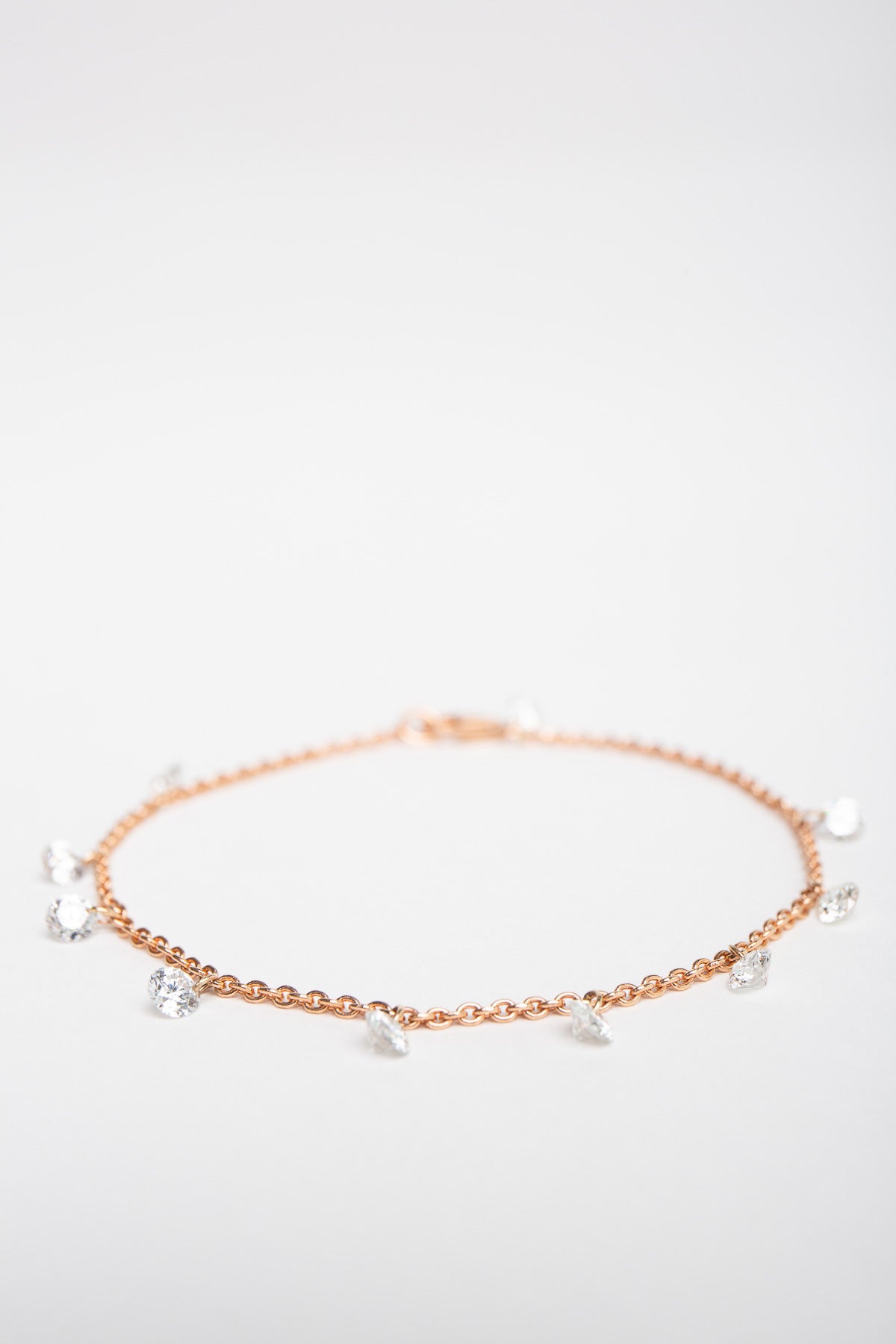 MAUD JEWELRY | 18K ROSE GOLD DIAMOND DROPS BRACELET - MAXFIELD LA