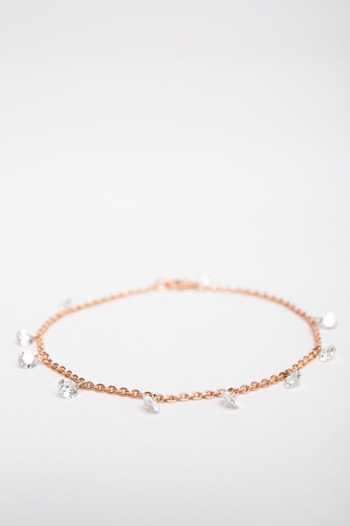 MAUD JEWELRY | 18K ROSE GOLD DIAMOND DROPS BRACELET