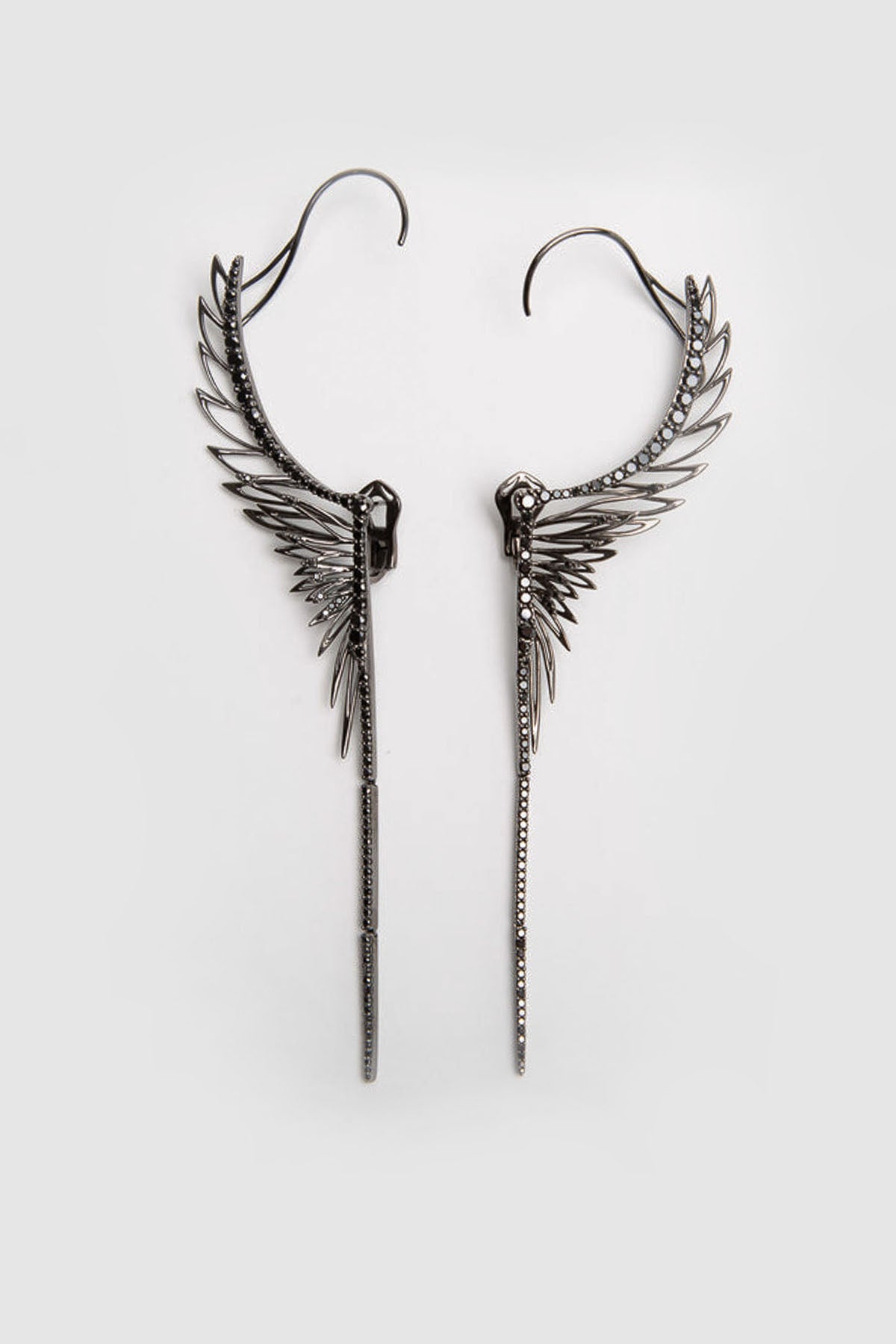 CRISTINA ORTIZ | BLACK DIAMOND WINGED EARRINGS