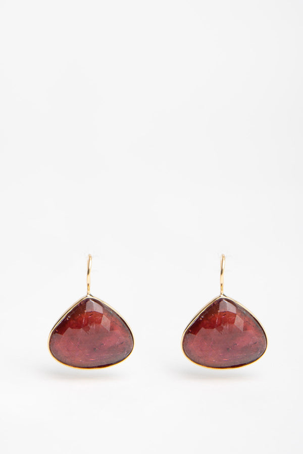 MAUD JEWELRY | 18K GOLD PINK TOURMALINE GOLD TEARDROP EARRINGS