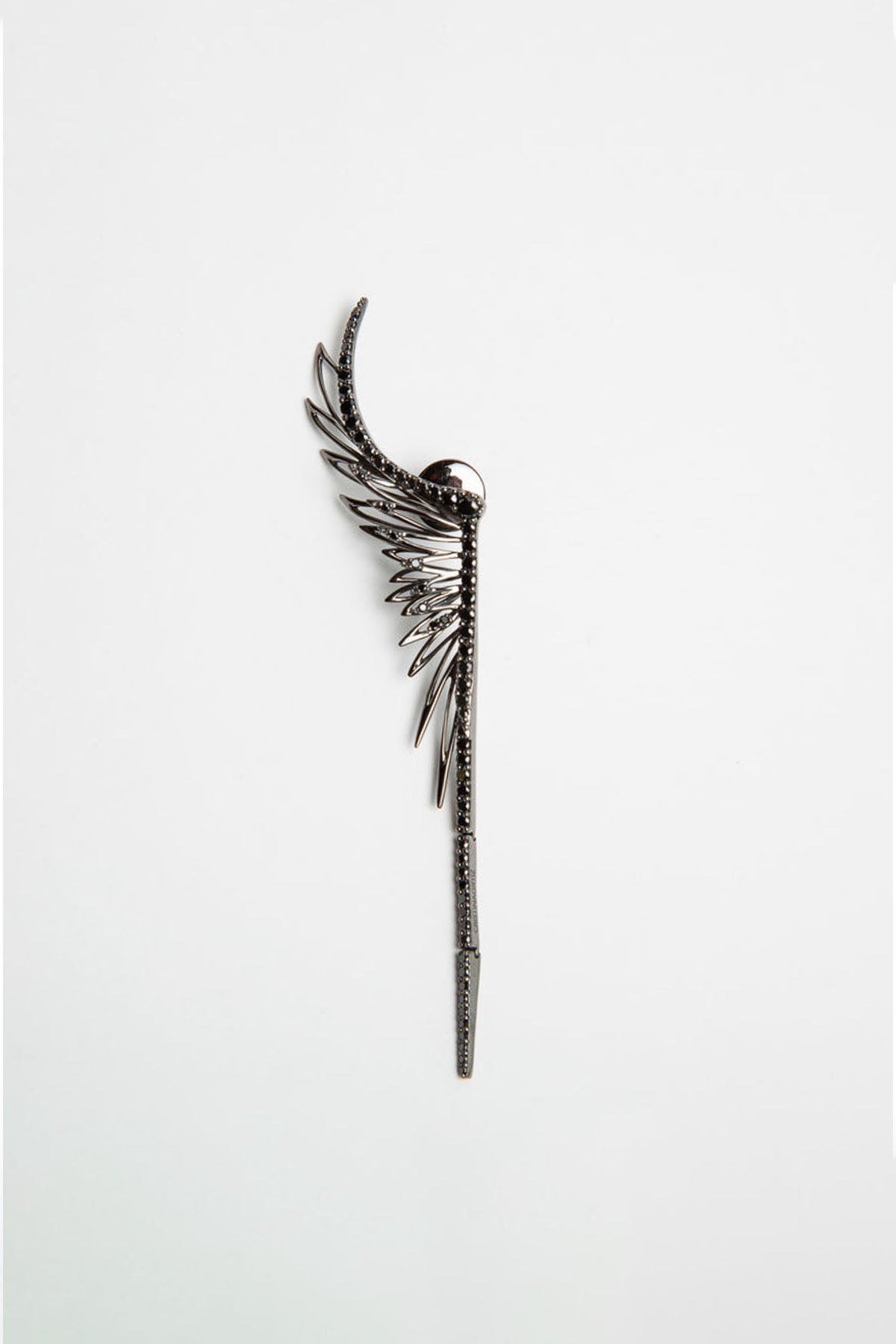 CRISTINA ORTIZ | BLACK DIAMOND WINGED STUD EARRING
