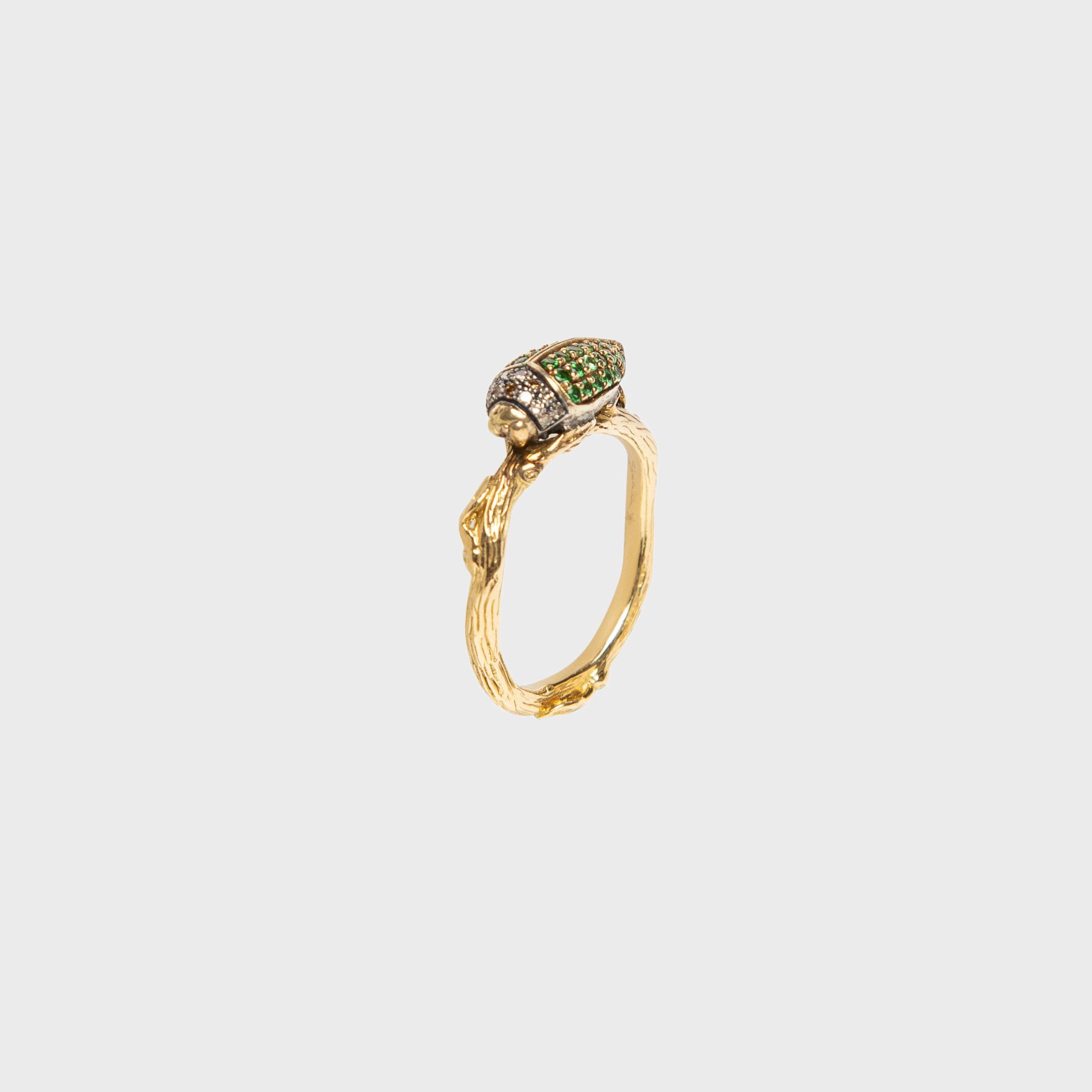 BIBI VAN DER VELDEN | GREEN SCARAB STACK RING - MAXFIELD LA