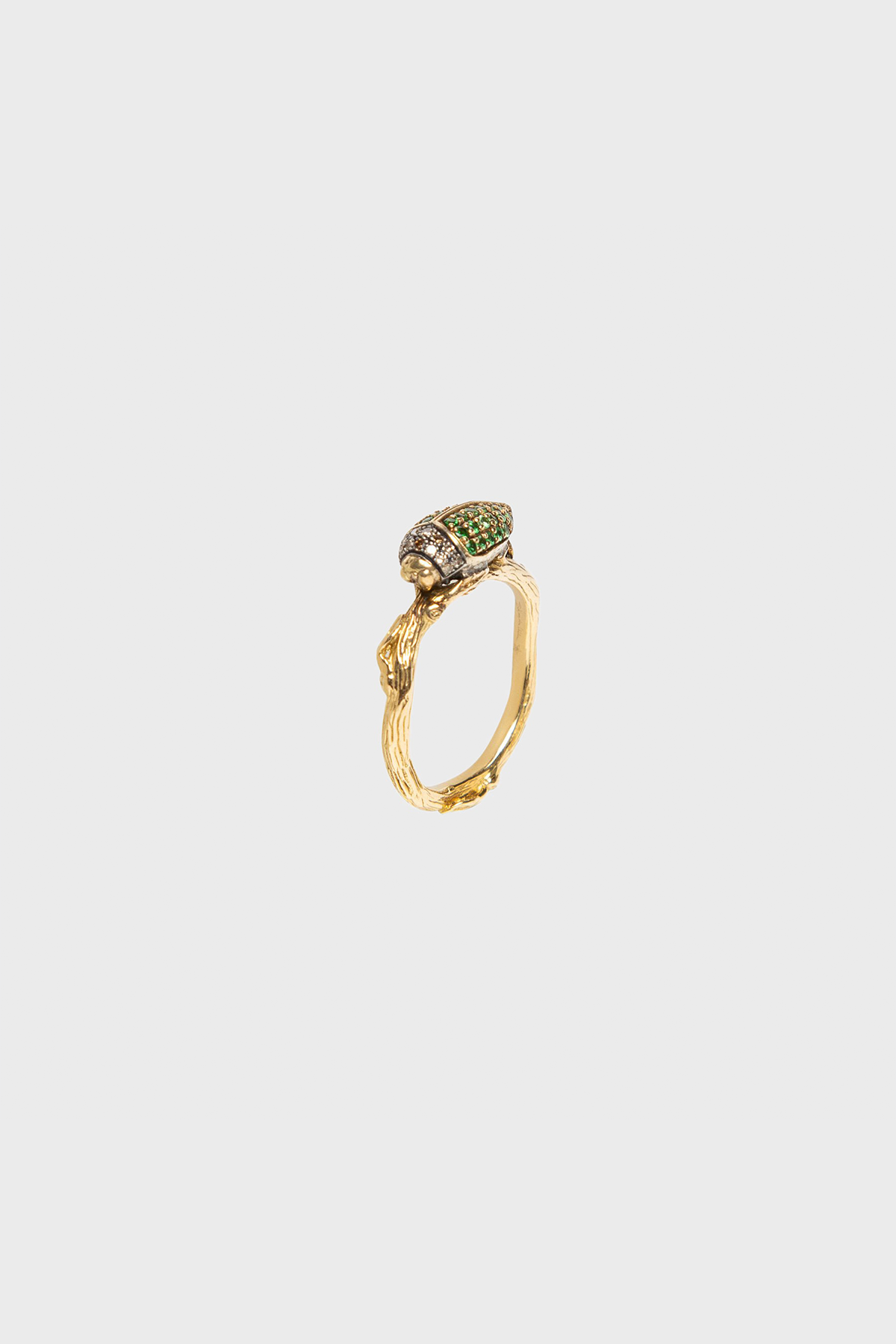 BIBI VAN DER VELDEN | GREEN SCARAB STACK RING - MAXFIELD LA