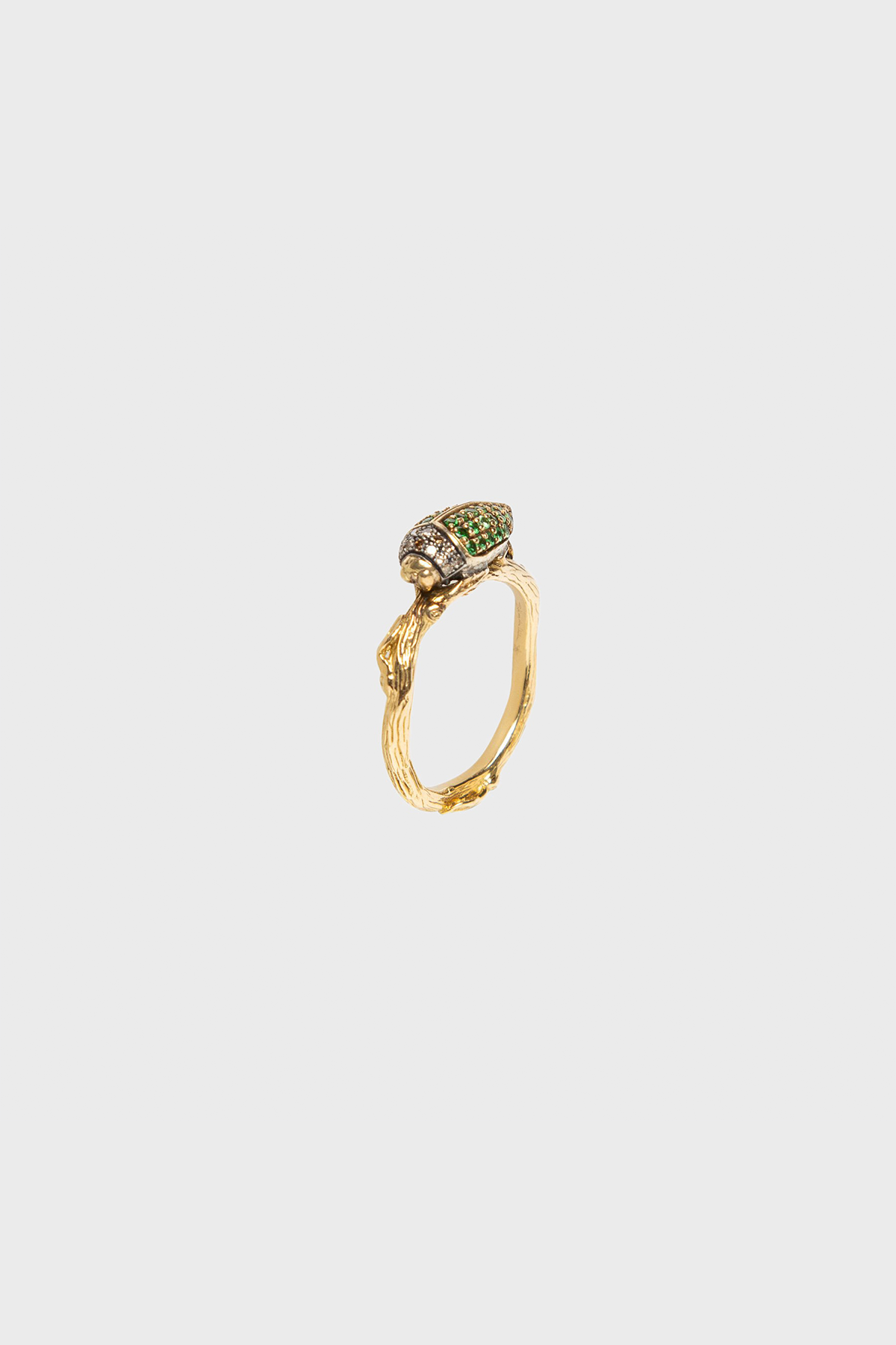 BIBI VAN DER VELDEN | GREEN SCARAB STACK RING