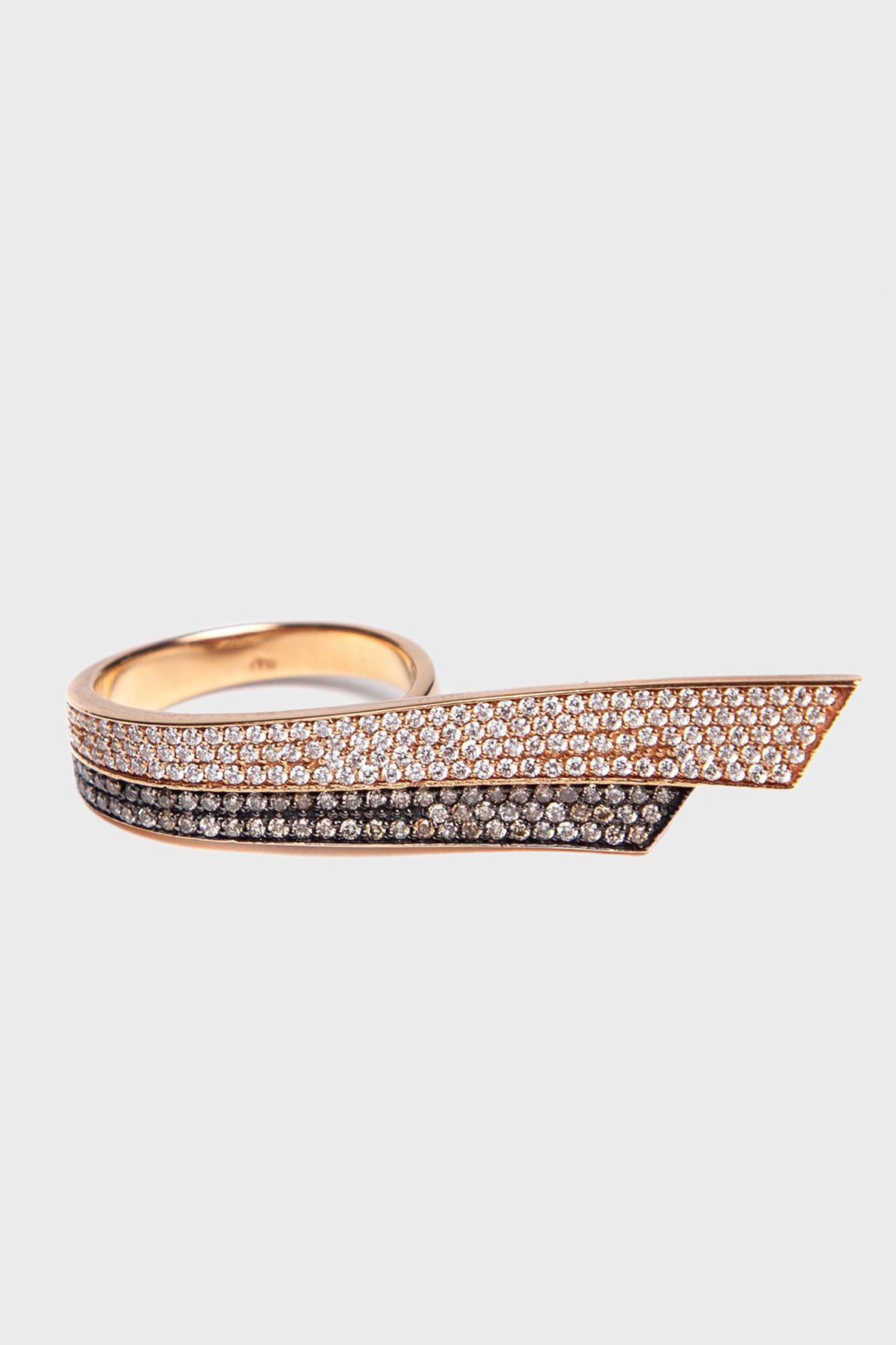 FIYA JEWELLERY | ROSE GOLD FLOATING DOUBLE BANNER RING - MAXFIELD LA