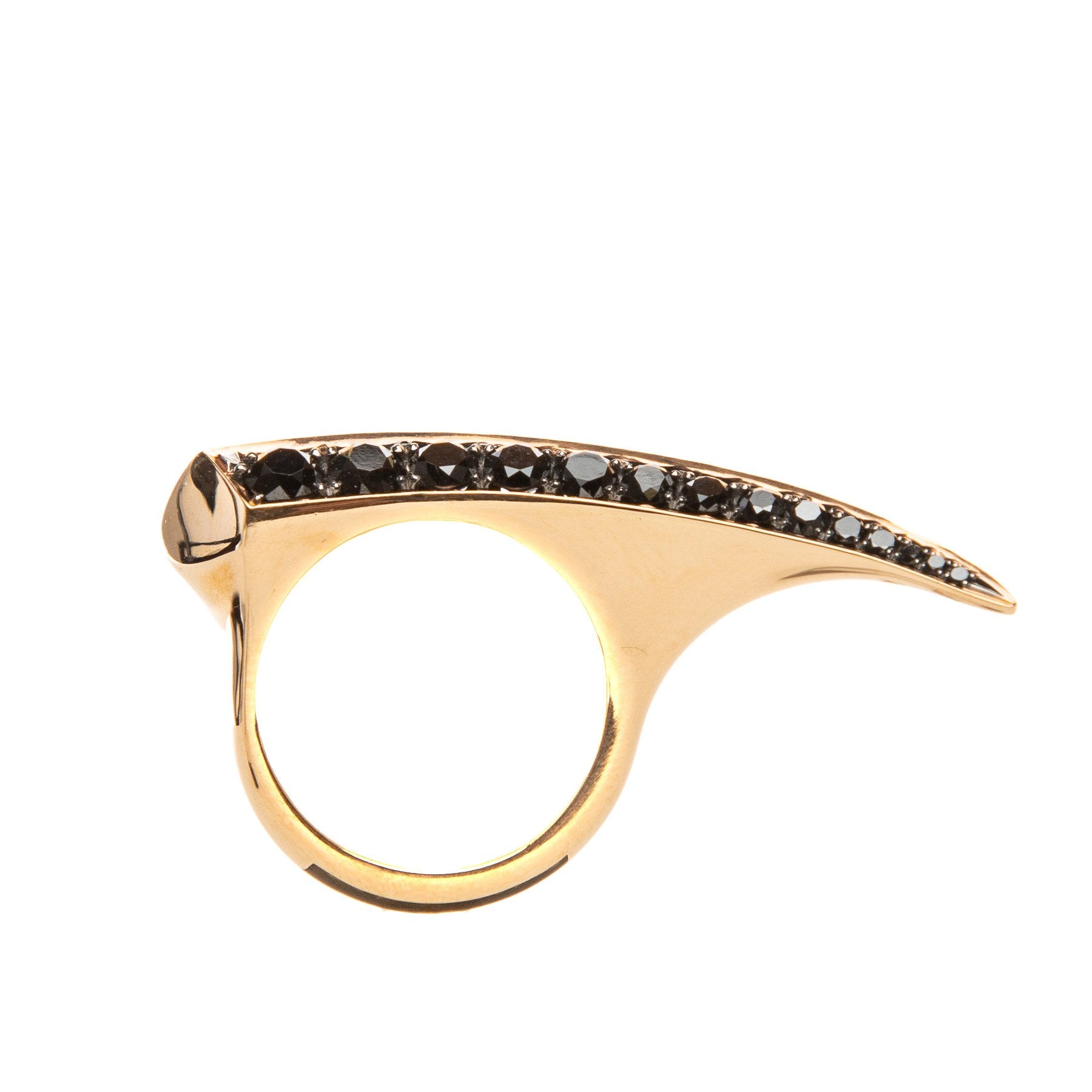 SHAUN LEANE | ROSE GOLD BLACK DIAMOND TOOTH RING