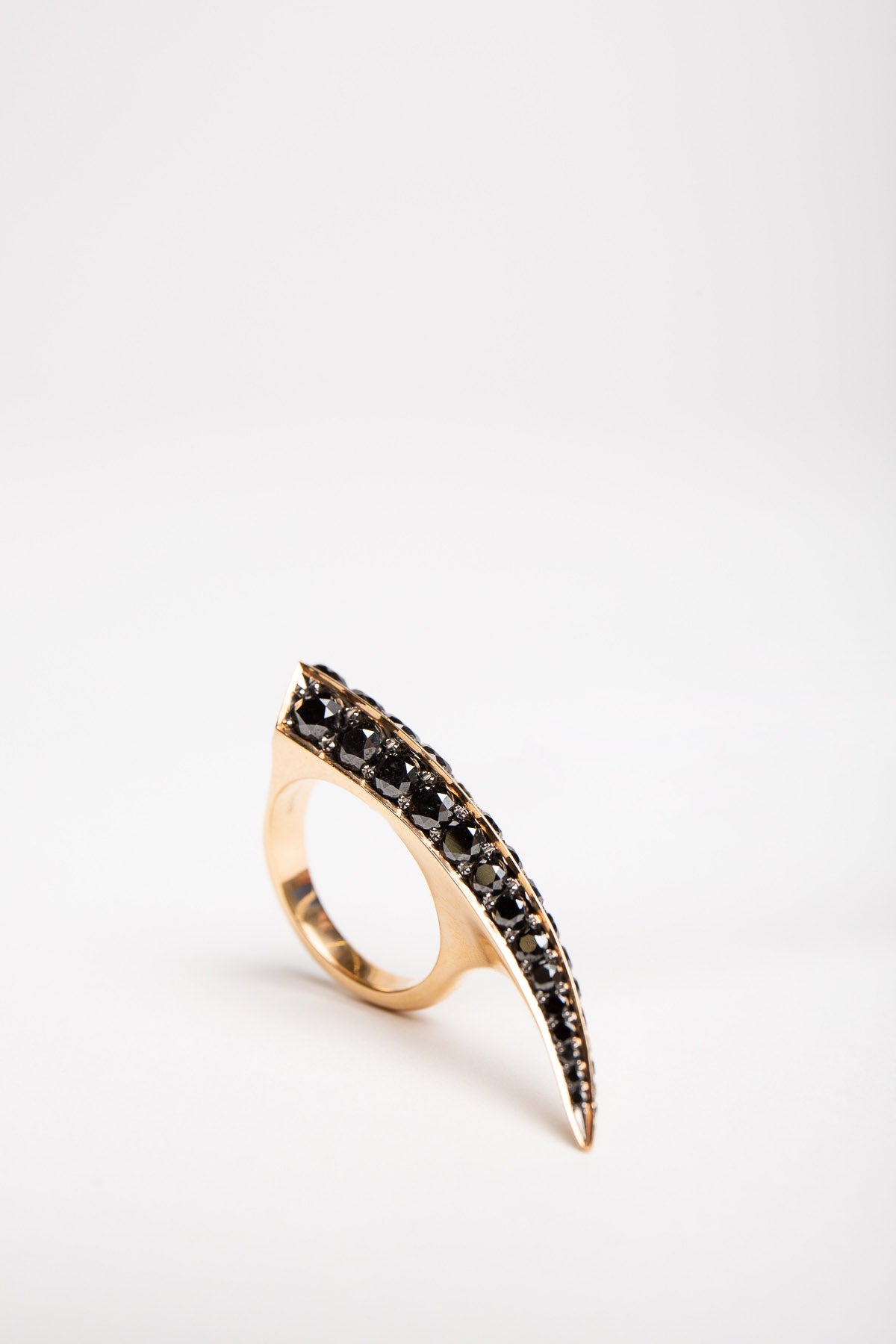 SHAUN LEANE | ROSE GOLD BLACK DIAMOND TOOTH RING - MAXFIELD LA