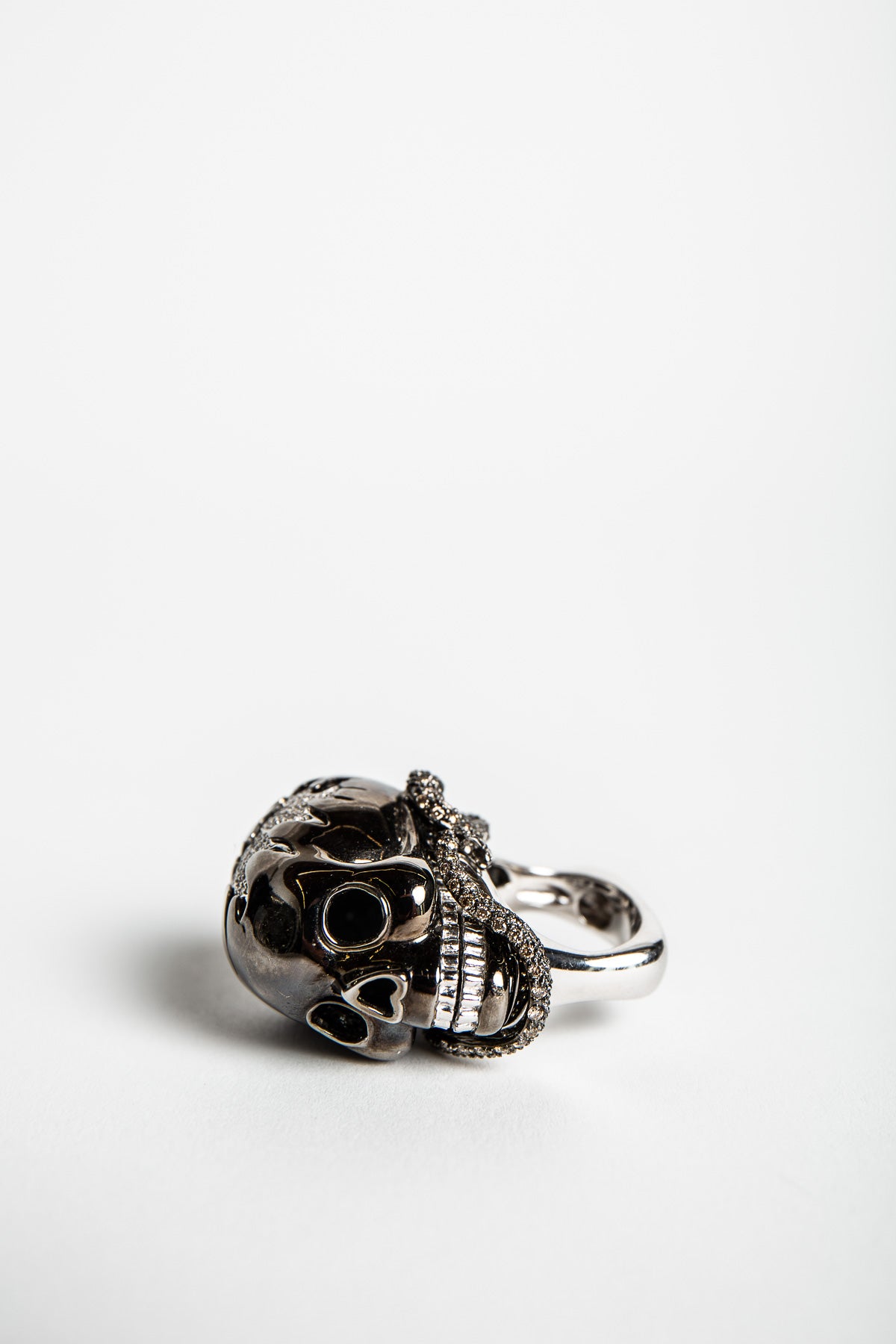 MAXFIELD PRIVATE COLLECTION | DIAMOND SKULL SNAKE RING - MAXFIELD LA